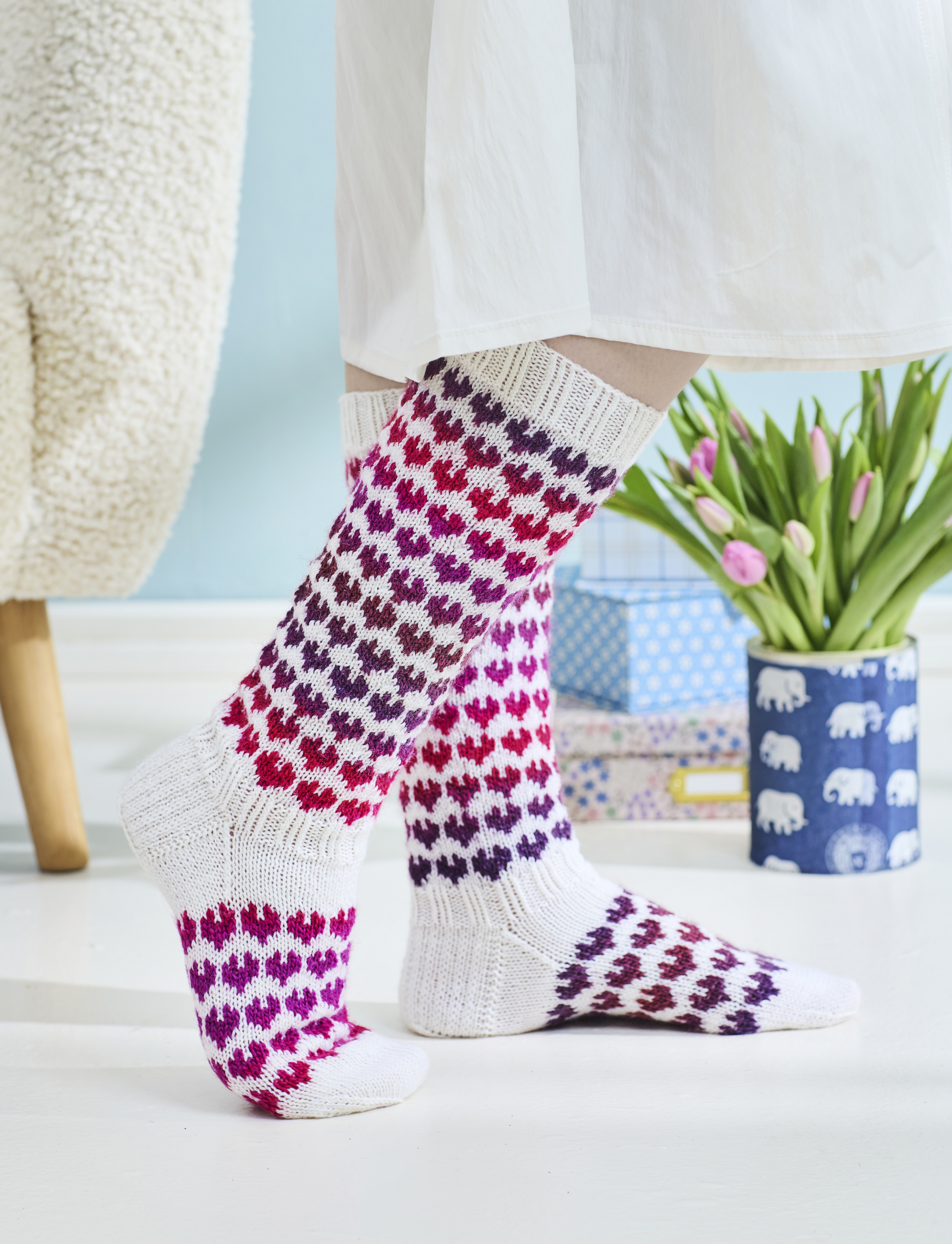 Heart socks pattern | Kotona Living