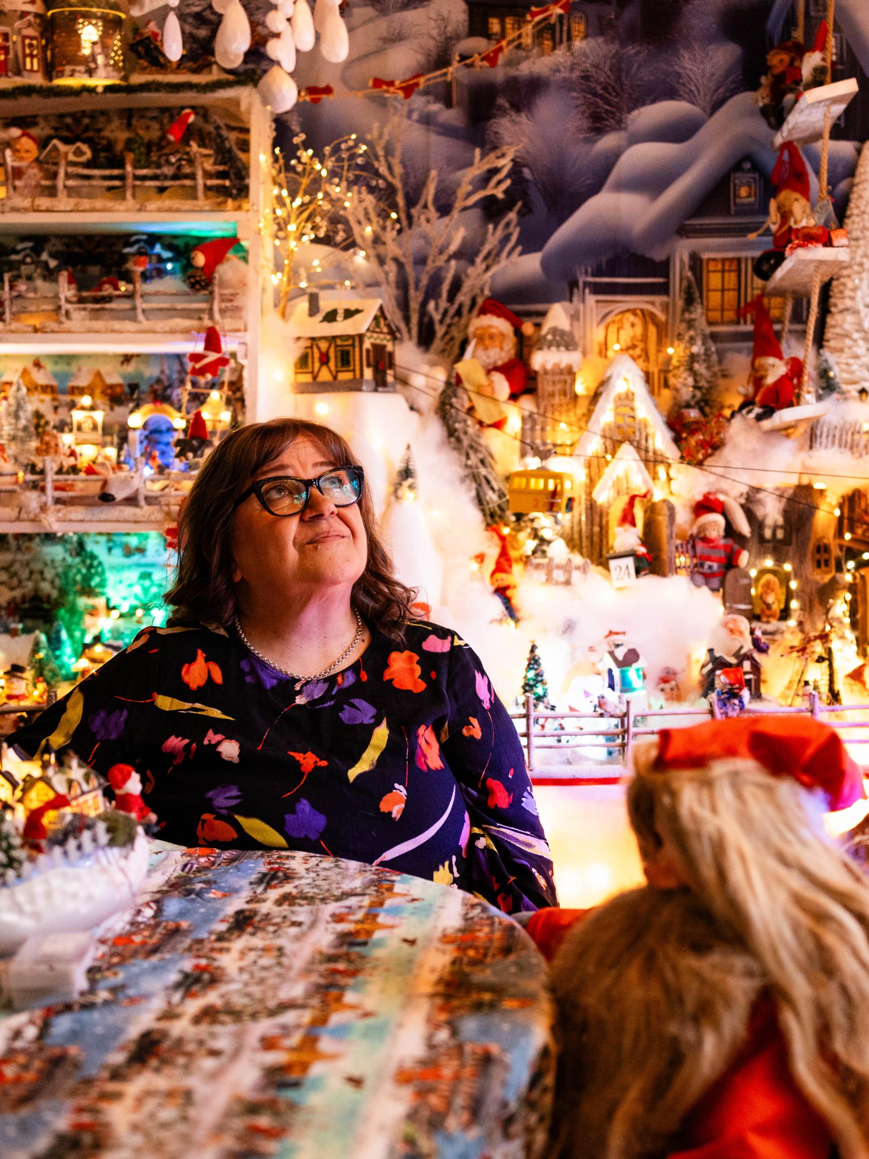 A room for angels—and another for a Christmas village! Sirkku sometimes wakes at night to keep building