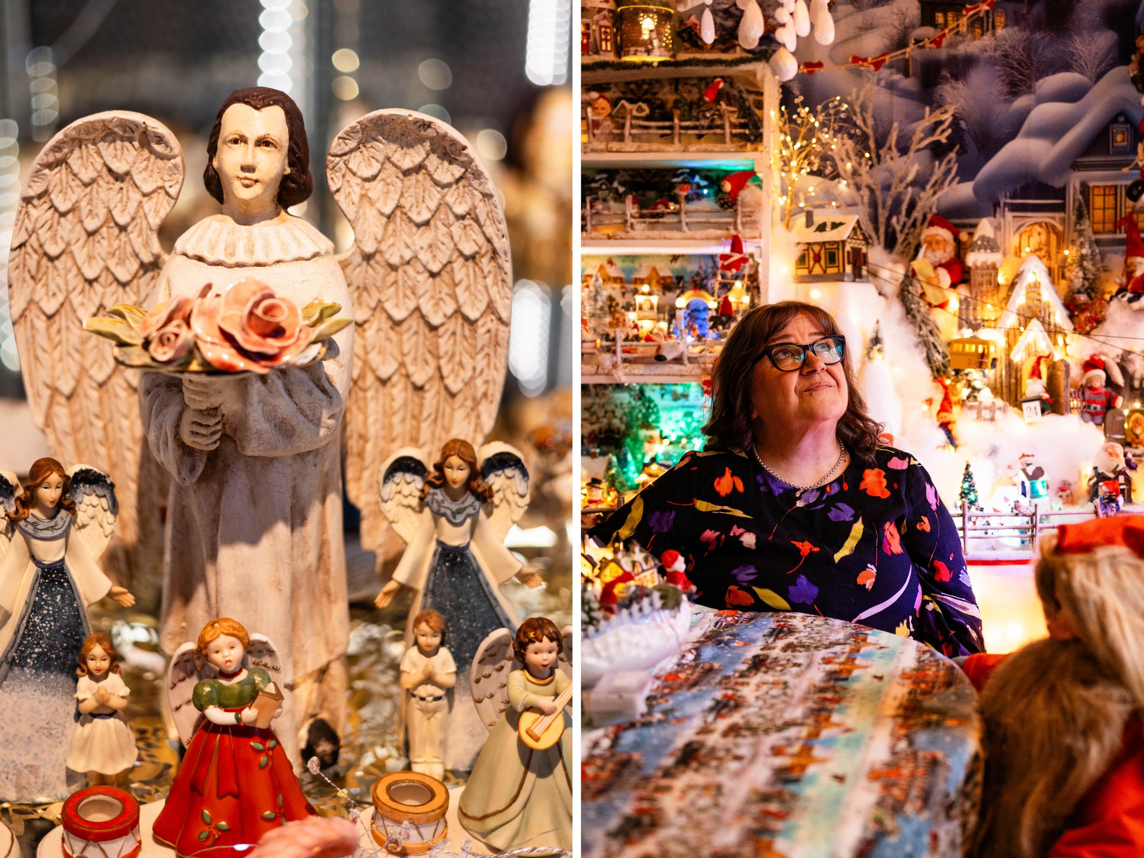 A room for angels—and another for a Christmas village! Sirkku sometimes wakes at night to keep building