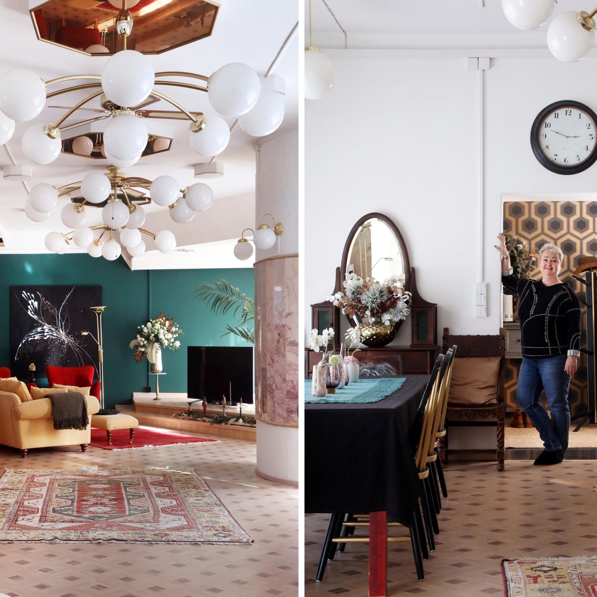 Inside Sanna’s giant studio apartment in a former Kingdom Hall—complete with a pulpit and marble walls