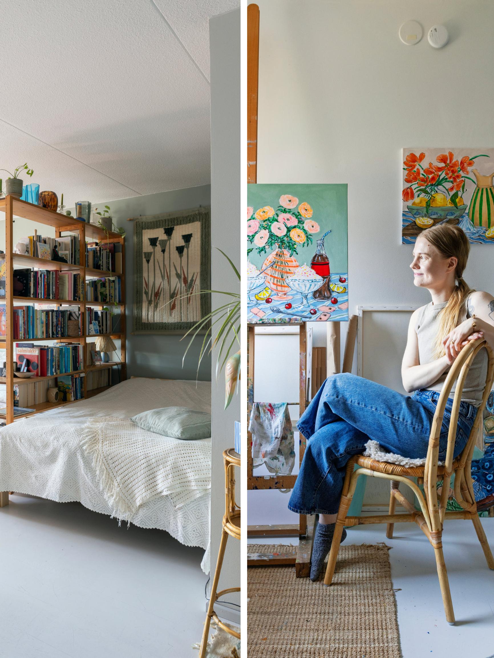 Finnish visual artist Oona-Maija sleeps in the living room: “My parents also slept in the living room of my childhood home”