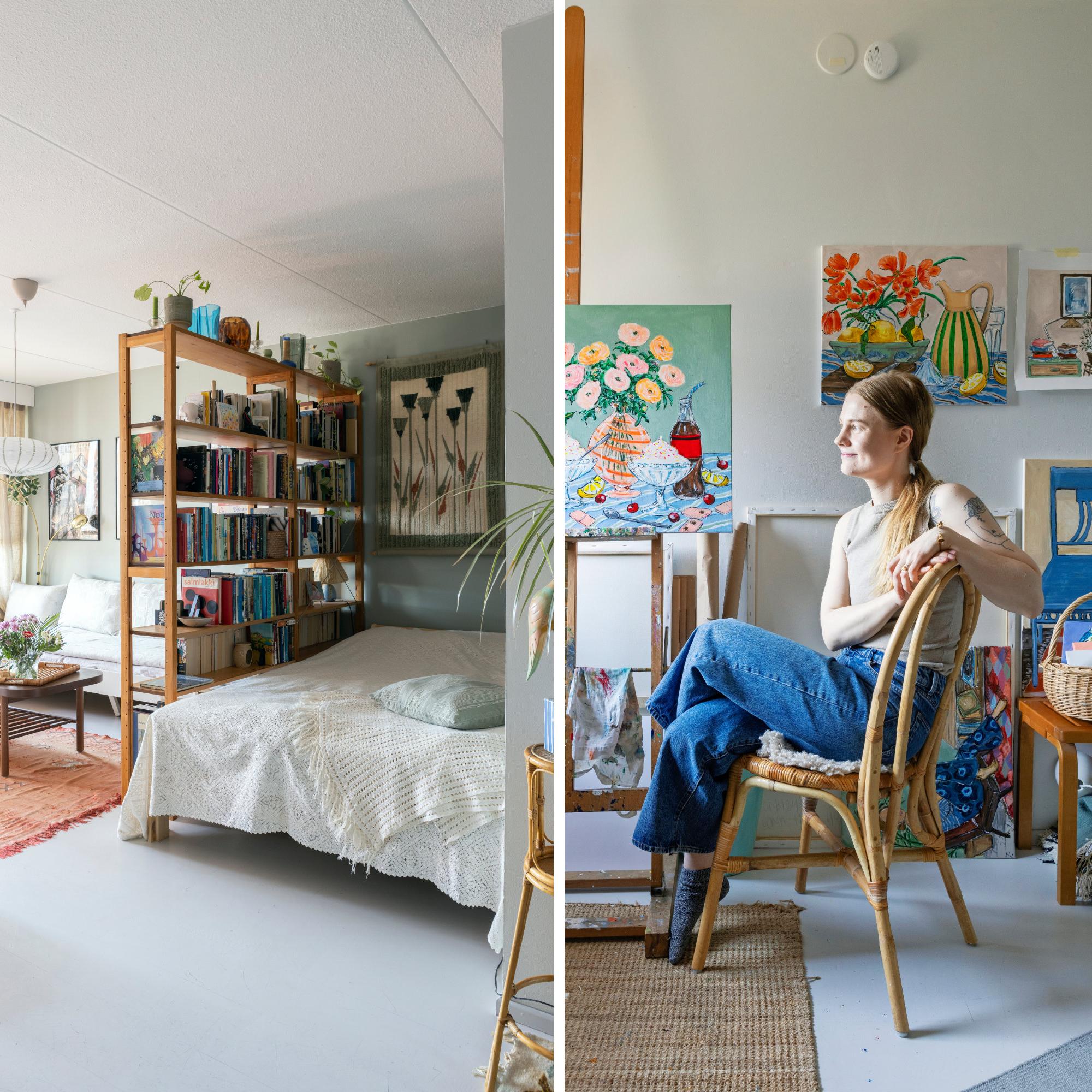 Finnish visual artist Oona-Maija sleeps in the living room: “My parents also slept in the living room of my childhood home”