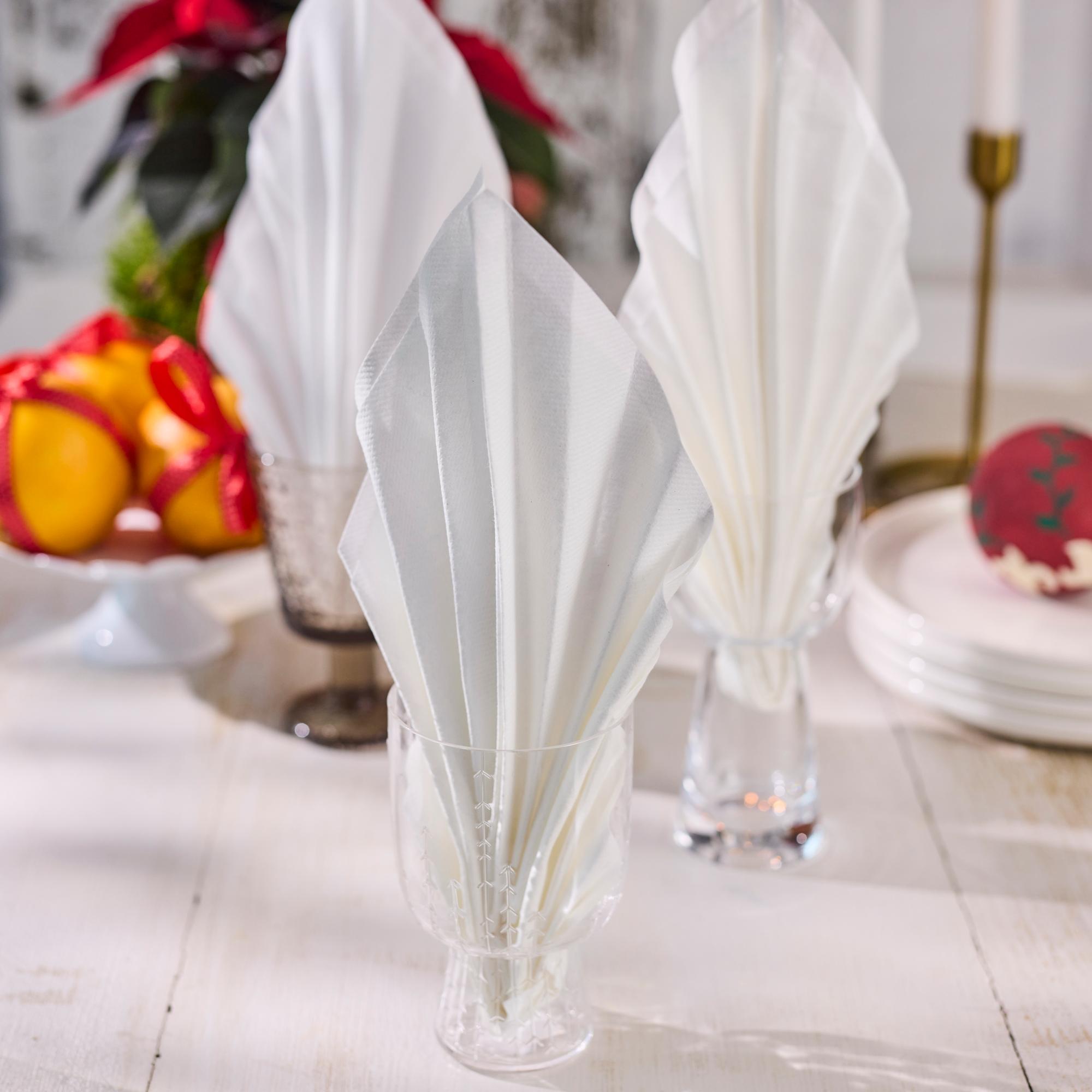 Make a napkin leaf for your glass—easy how-to