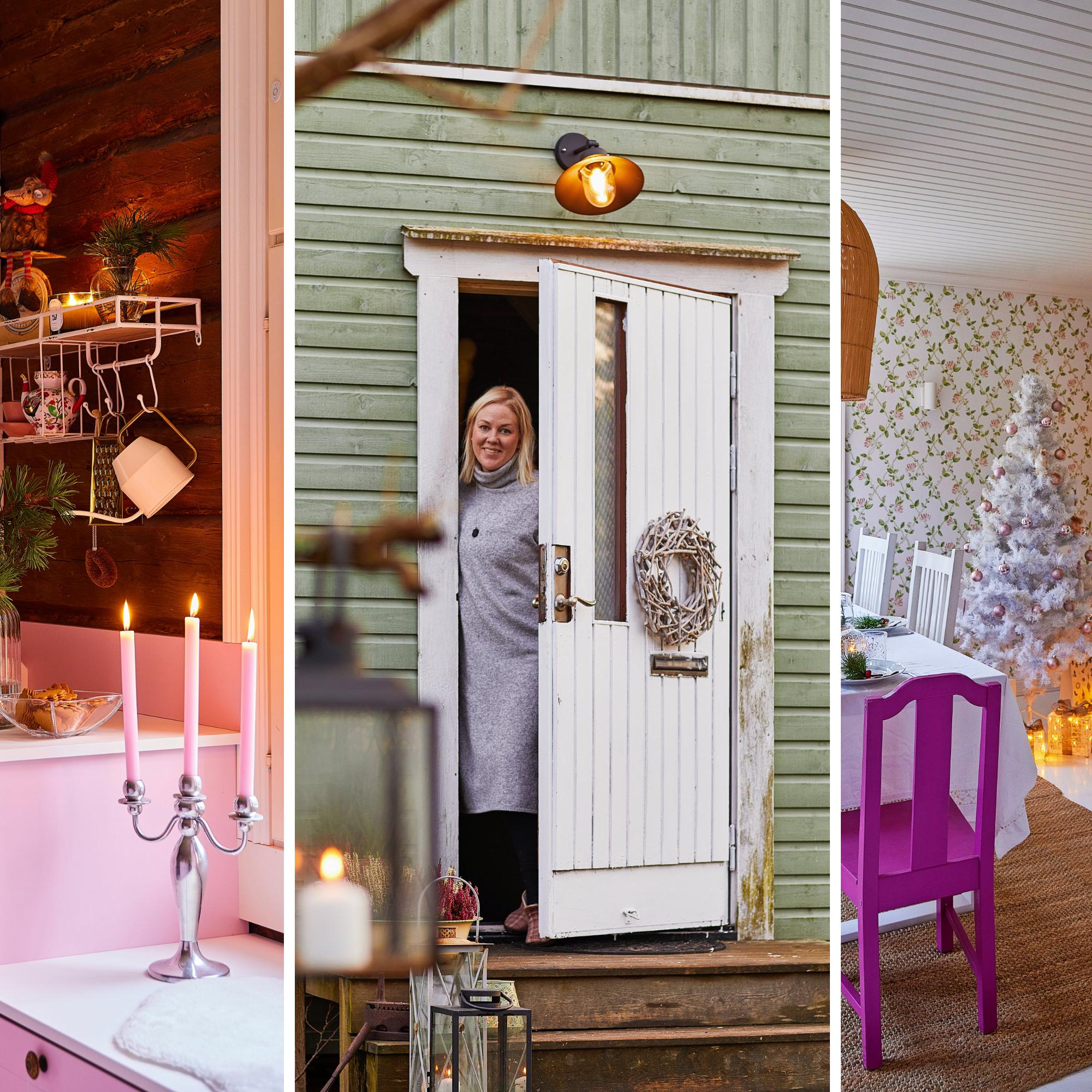 Villa Vappu’s candy-colored Christmas—“I’d always dreamed of a pink kitchen, and now it’s here”