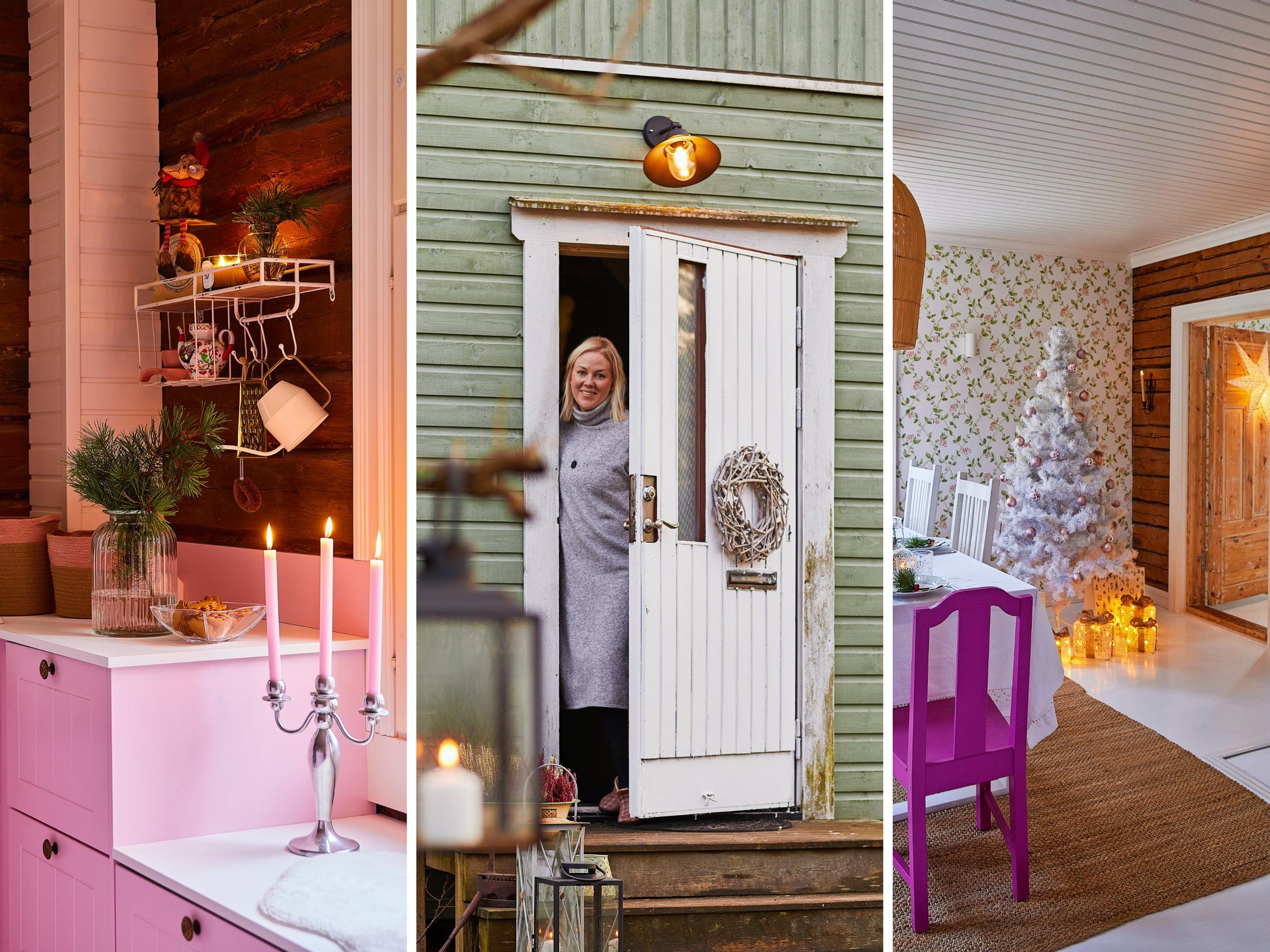 Villa Vappu’s candy-colored Christmas—“I’d always dreamed of a pink kitchen, and now it’s here”