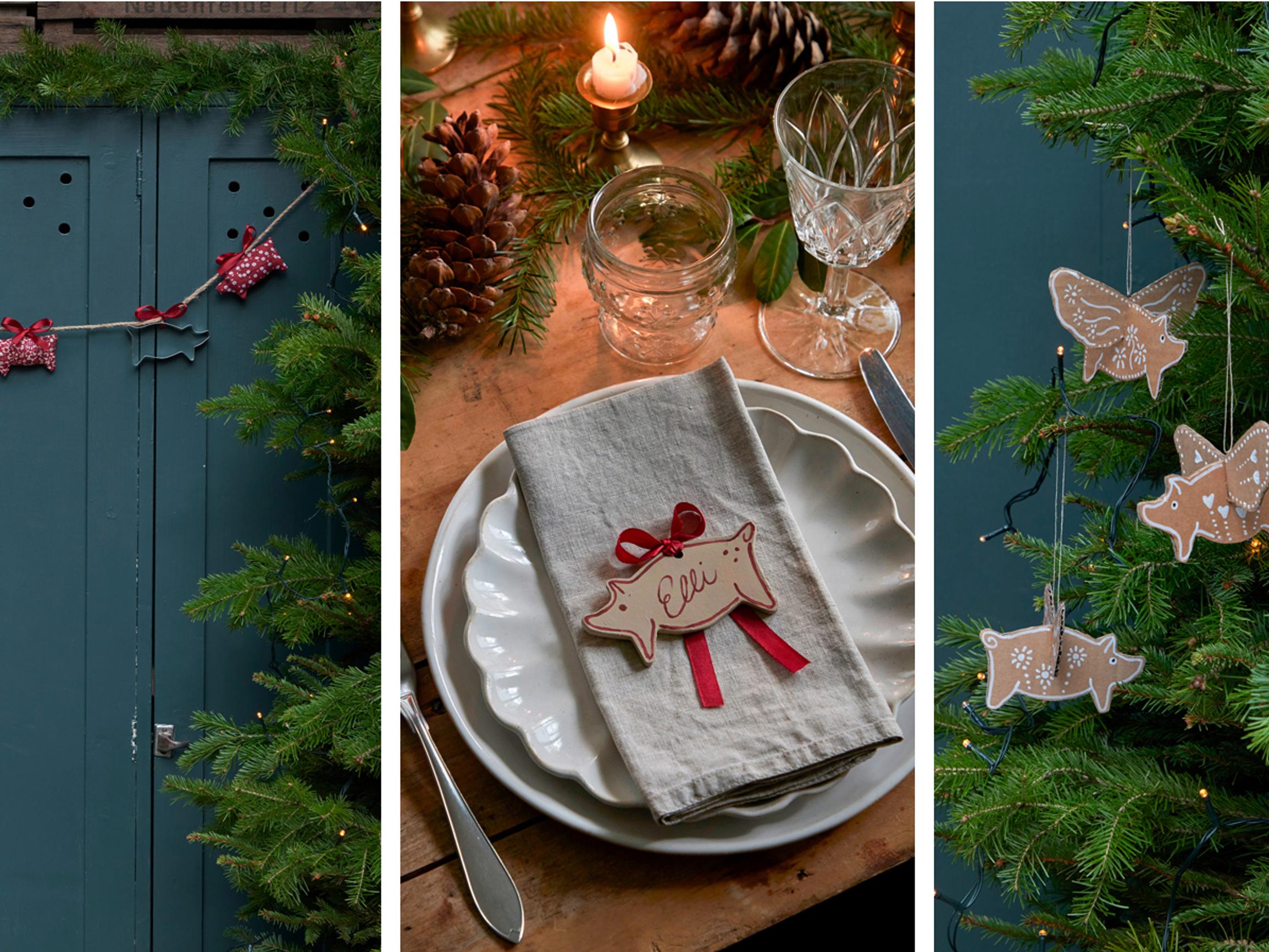 Craft nostalgic Scandinavian Christmas ornaments with a pig-shaped cookie cutter