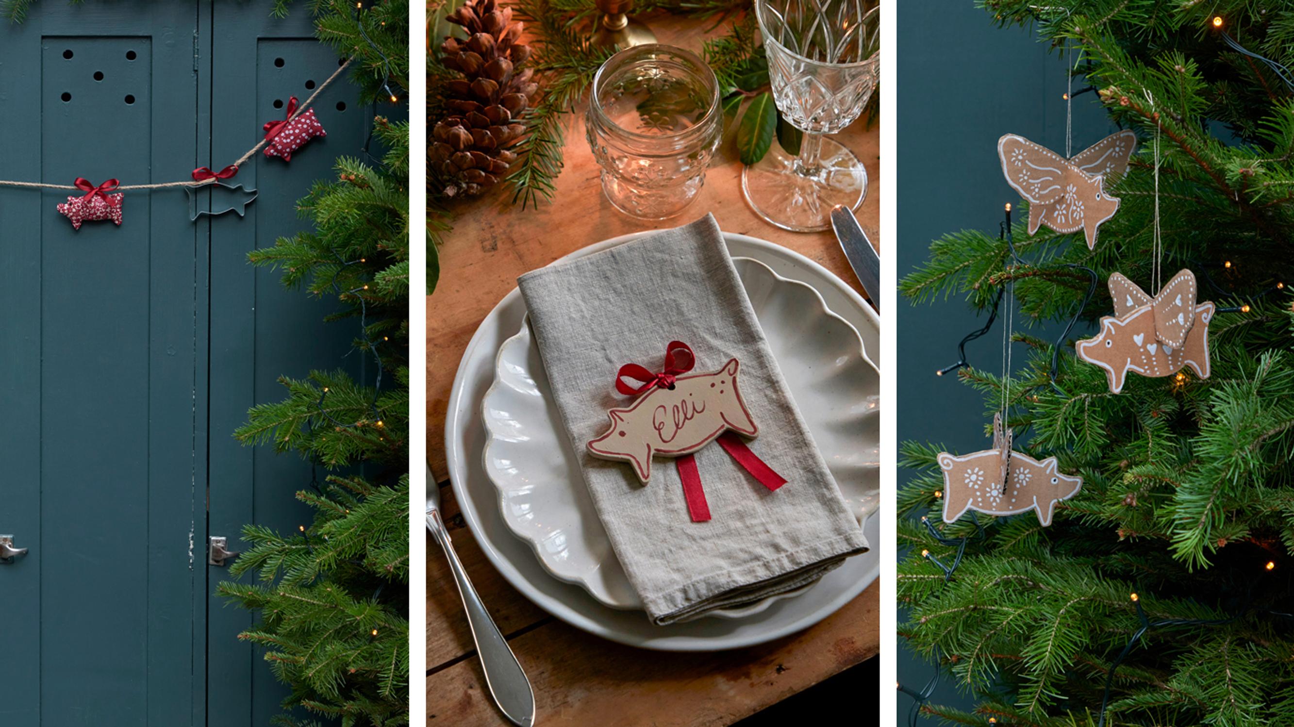 Craft nostalgic Scandinavian Christmas ornaments with a pig-shaped cookie cutter