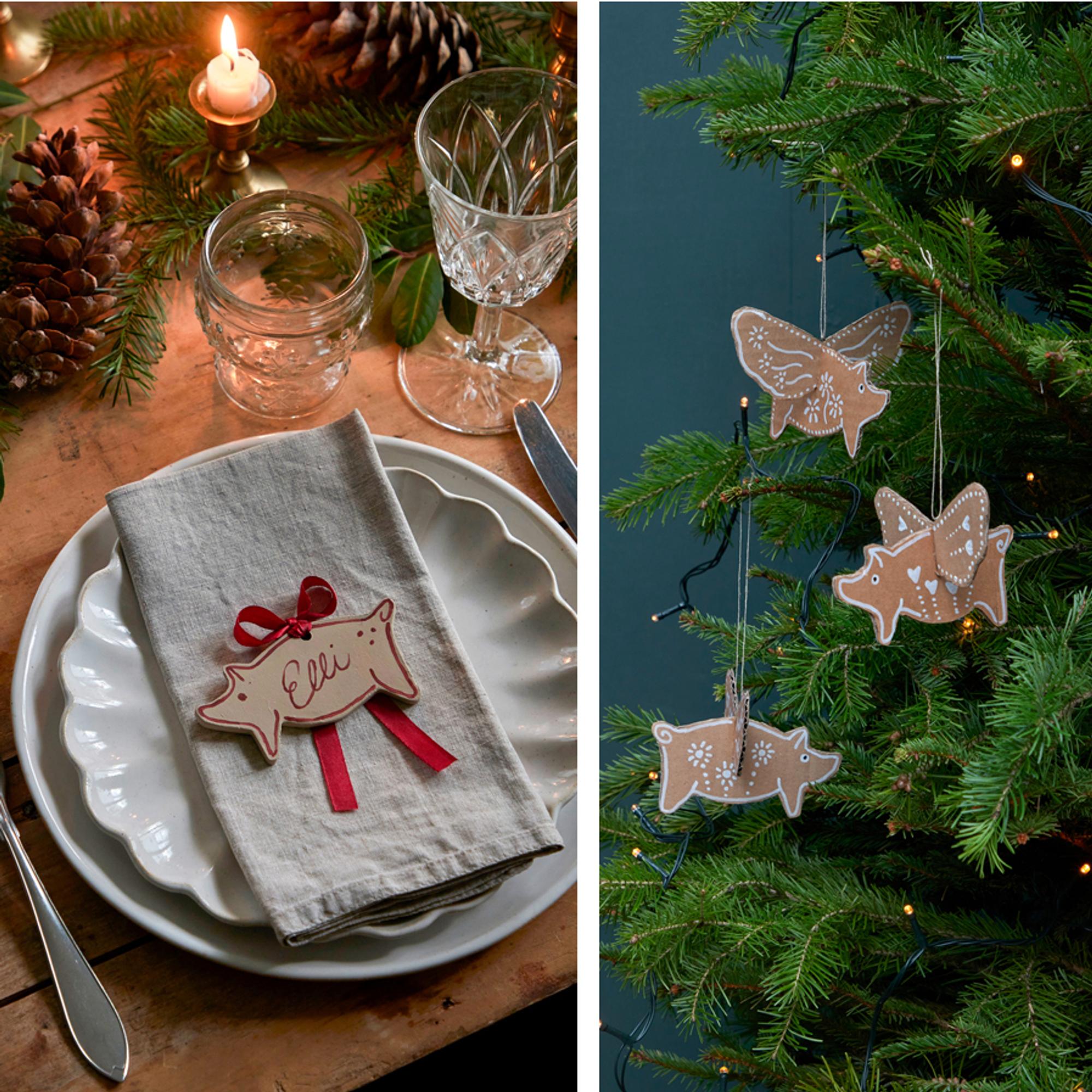 Craft nostalgic Scandinavian Christmas ornaments with a pig-shaped cookie cutter