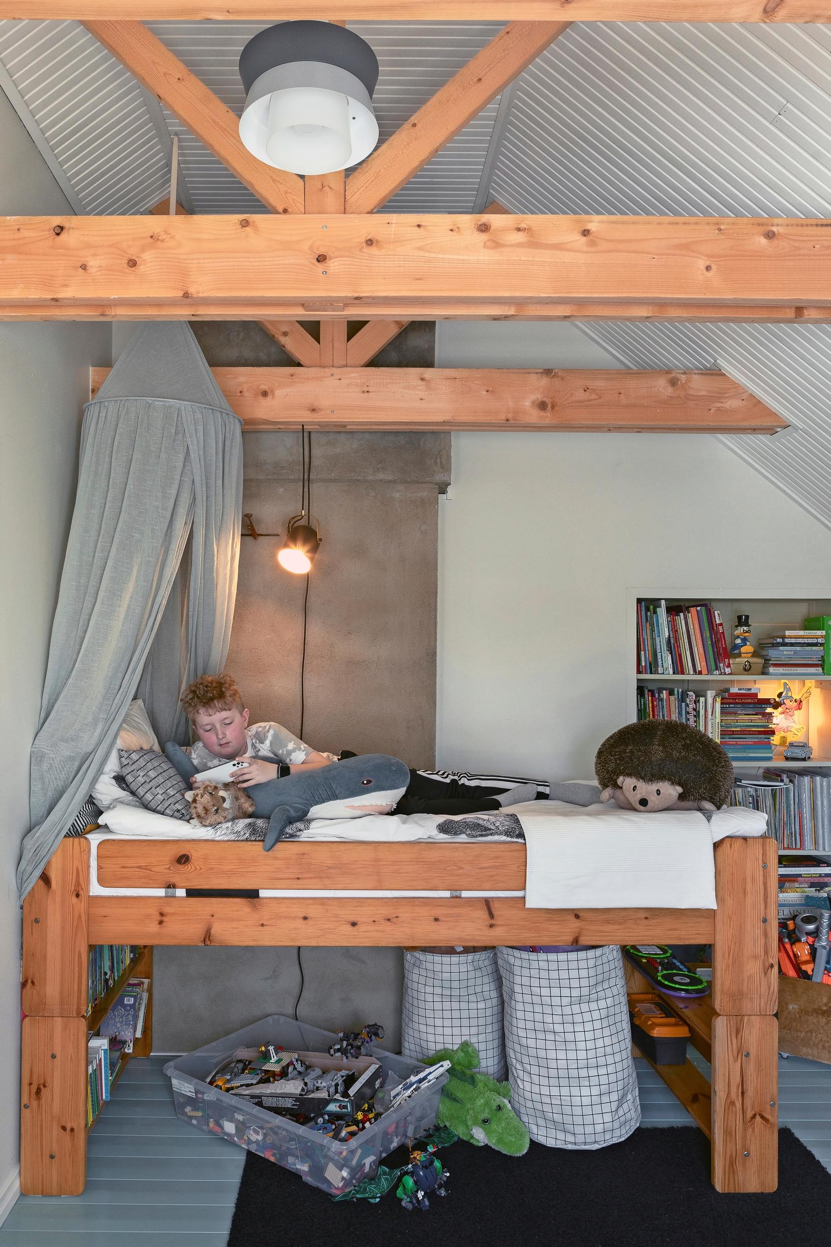 raised bed in the children's room