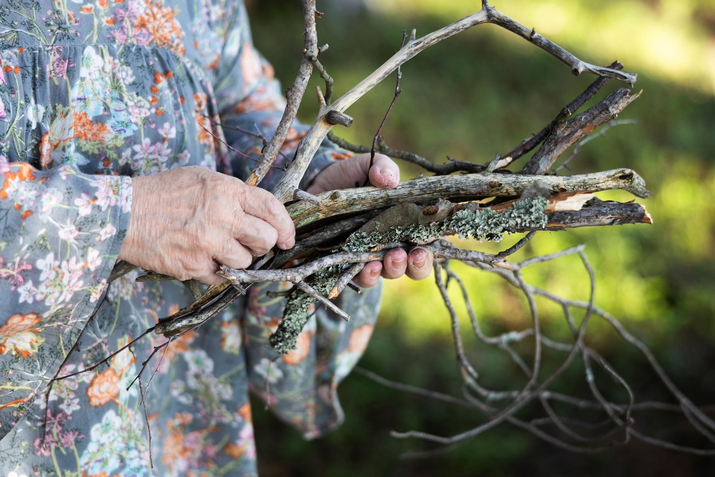 Twigs in hand