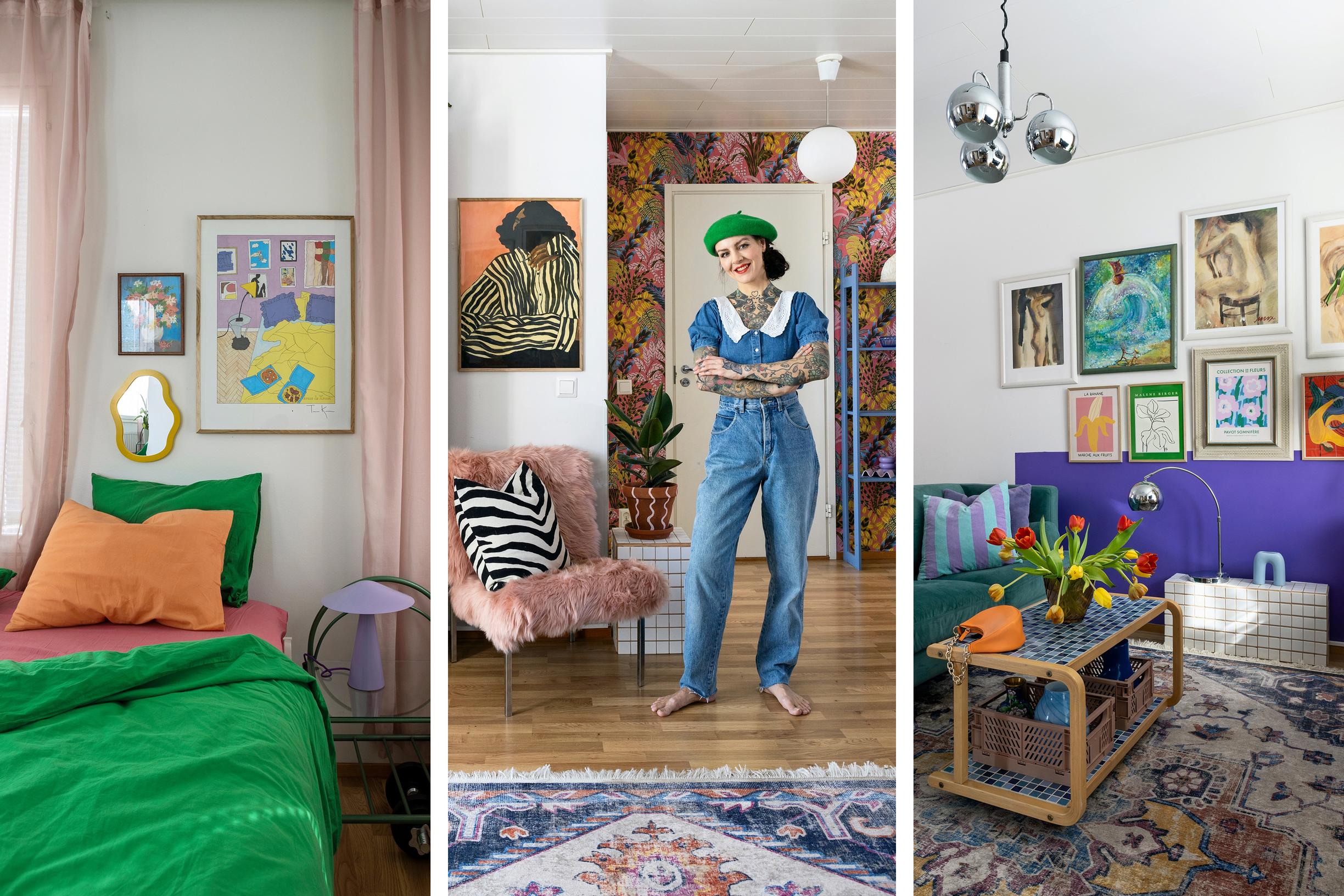 Patricia prefers upcycling to watching TV—and it shows in her family’s delightfully vibrant rental home!
