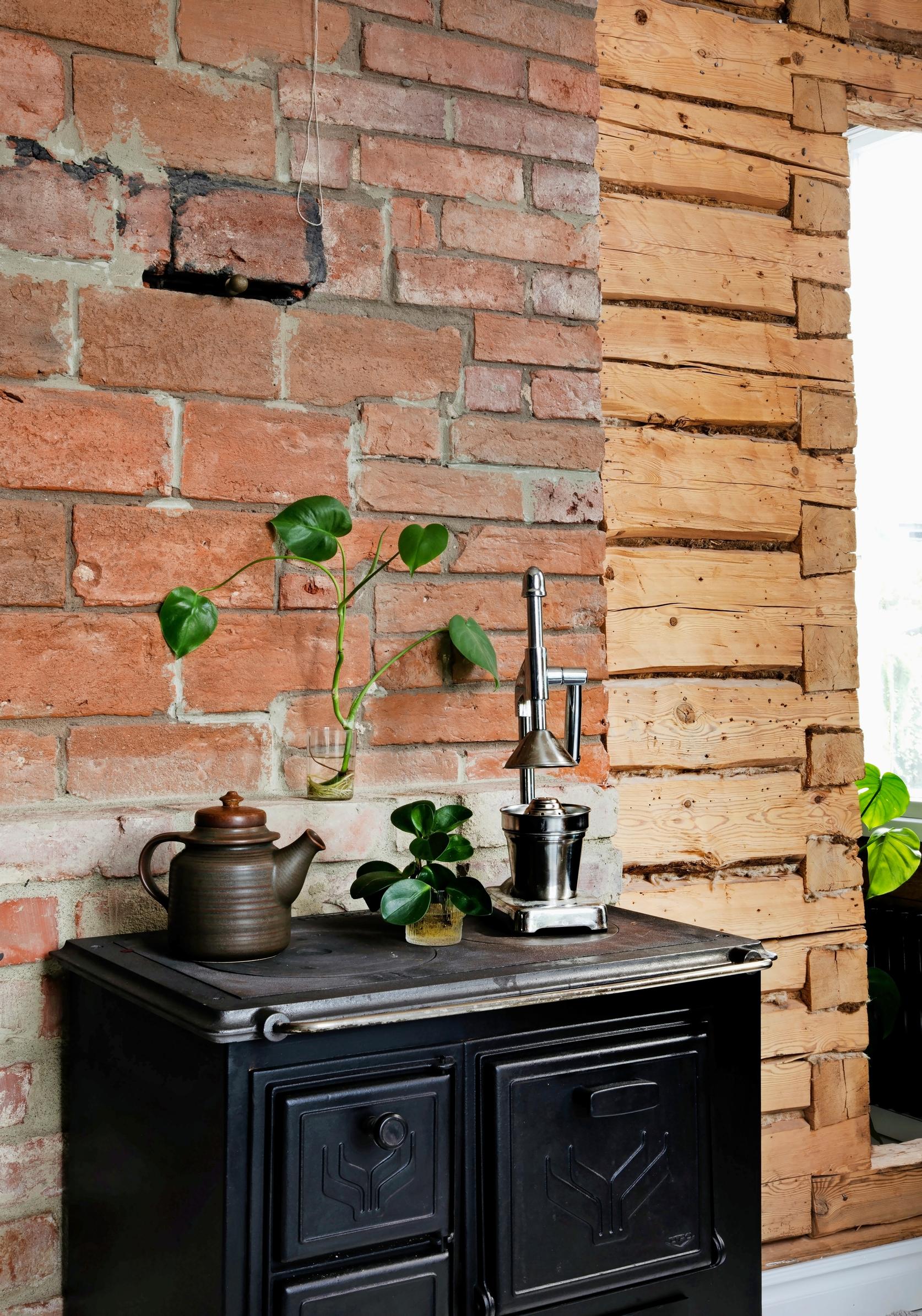 An old wood-burning stove.