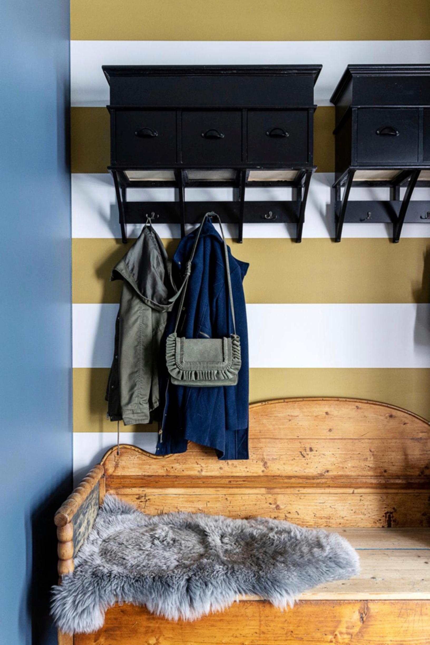 An entry painted with stripes.