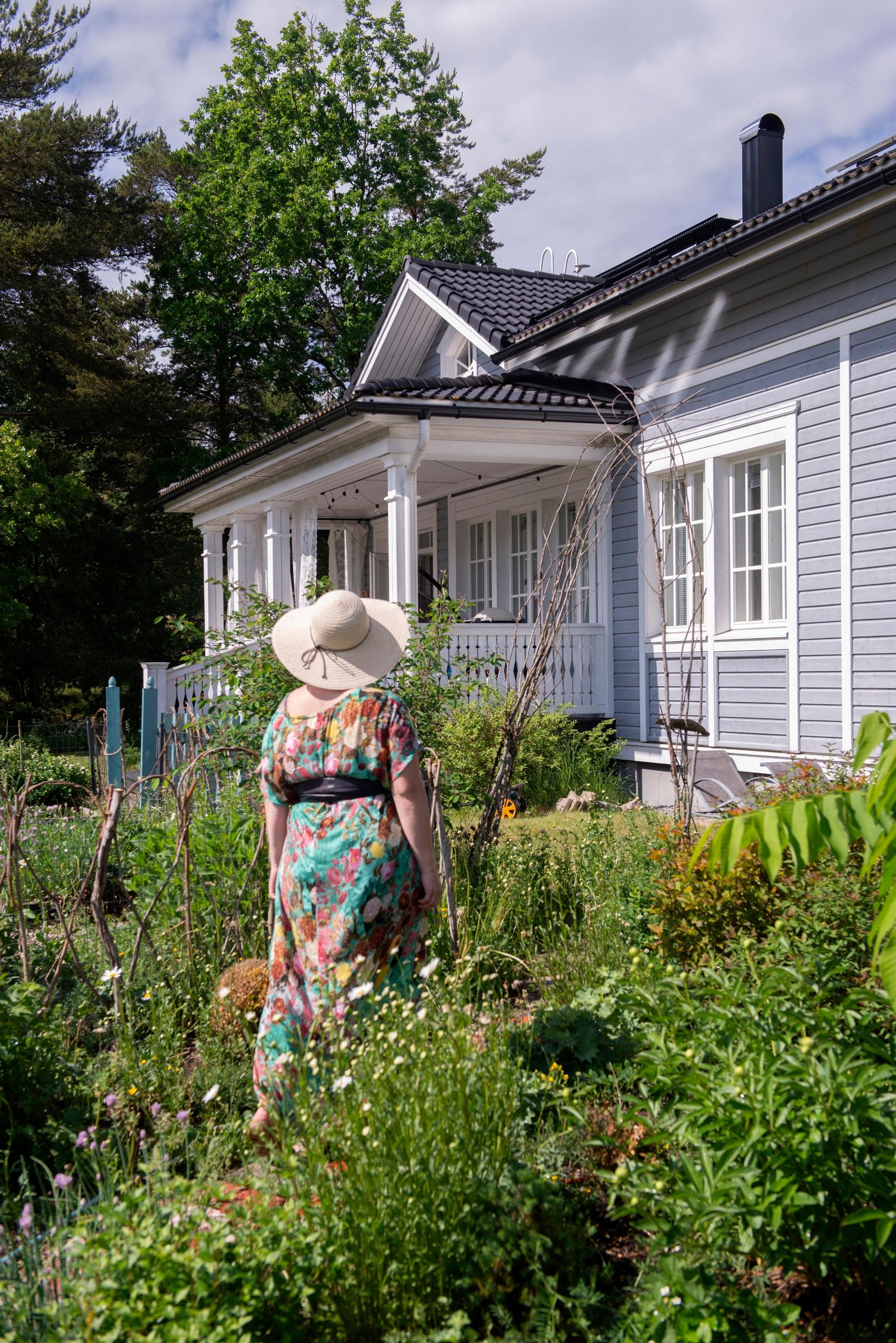 Sanna Jokela in the garden