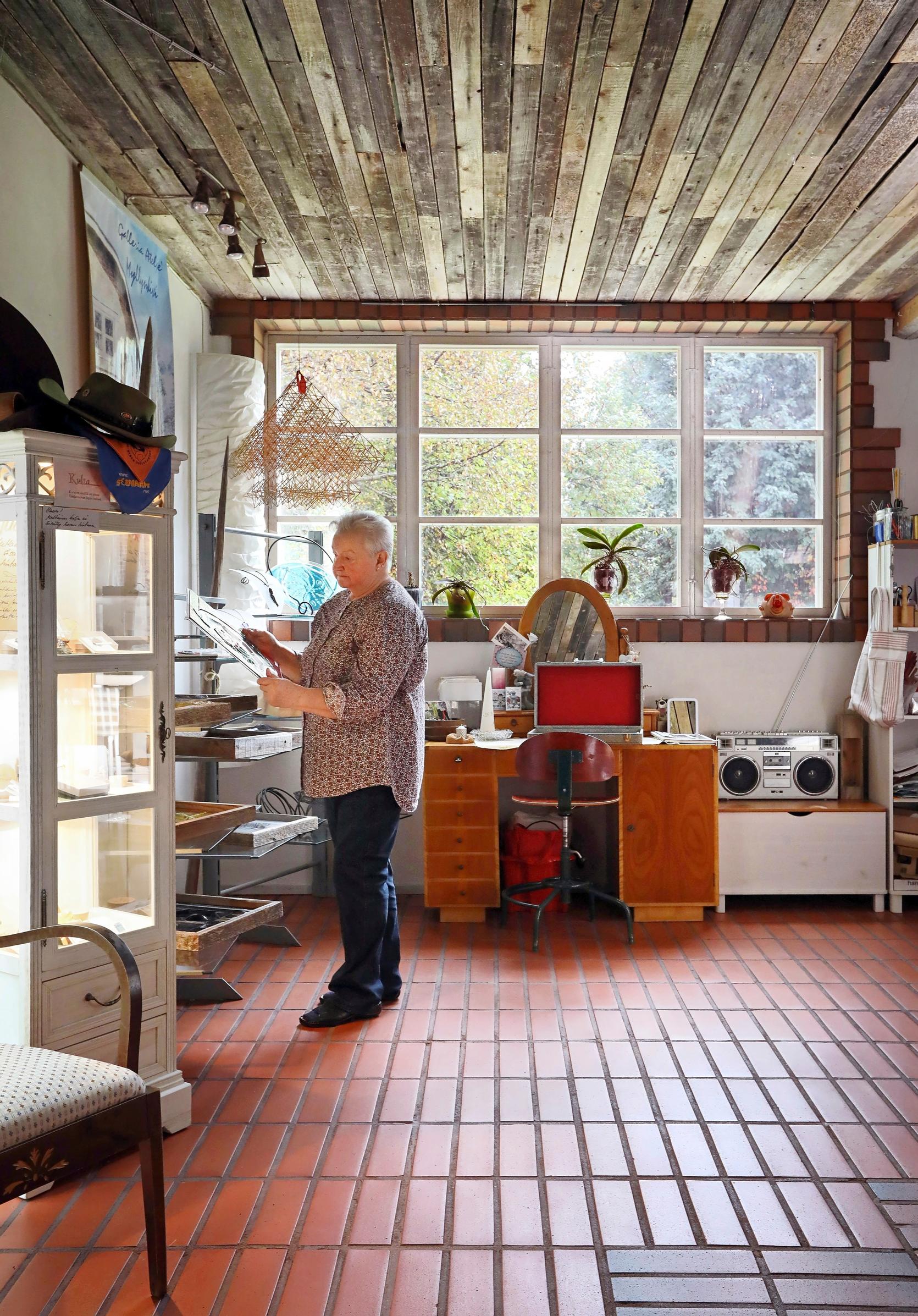 Hilkka in her studio