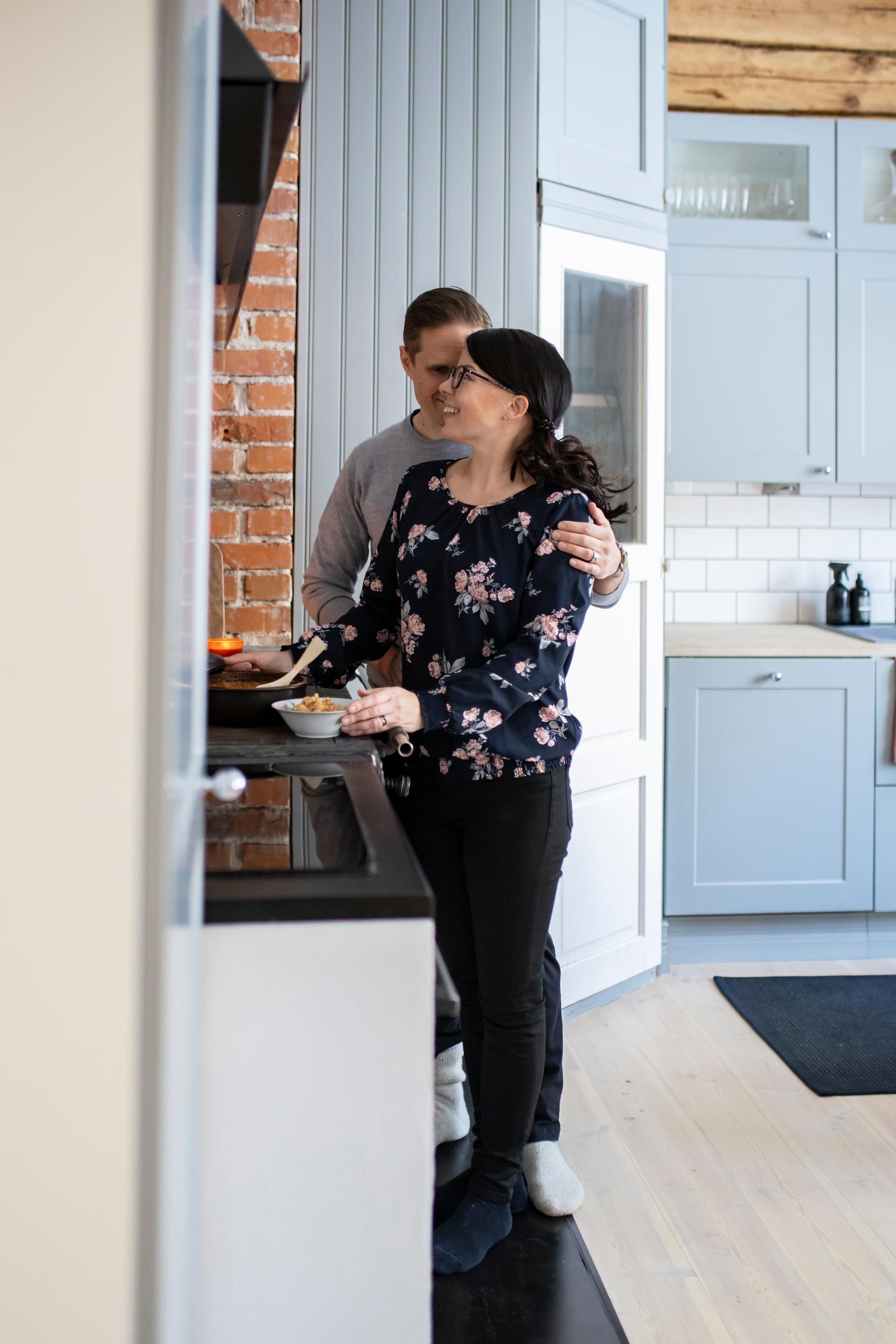 Kaisa and Ville in the vicarage kitchen