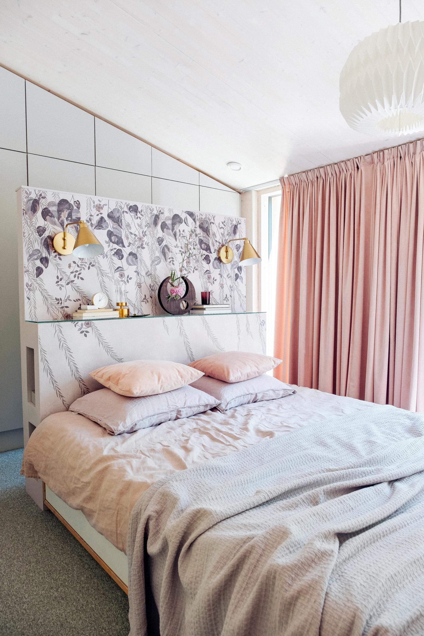 Pastel-colored bedroom