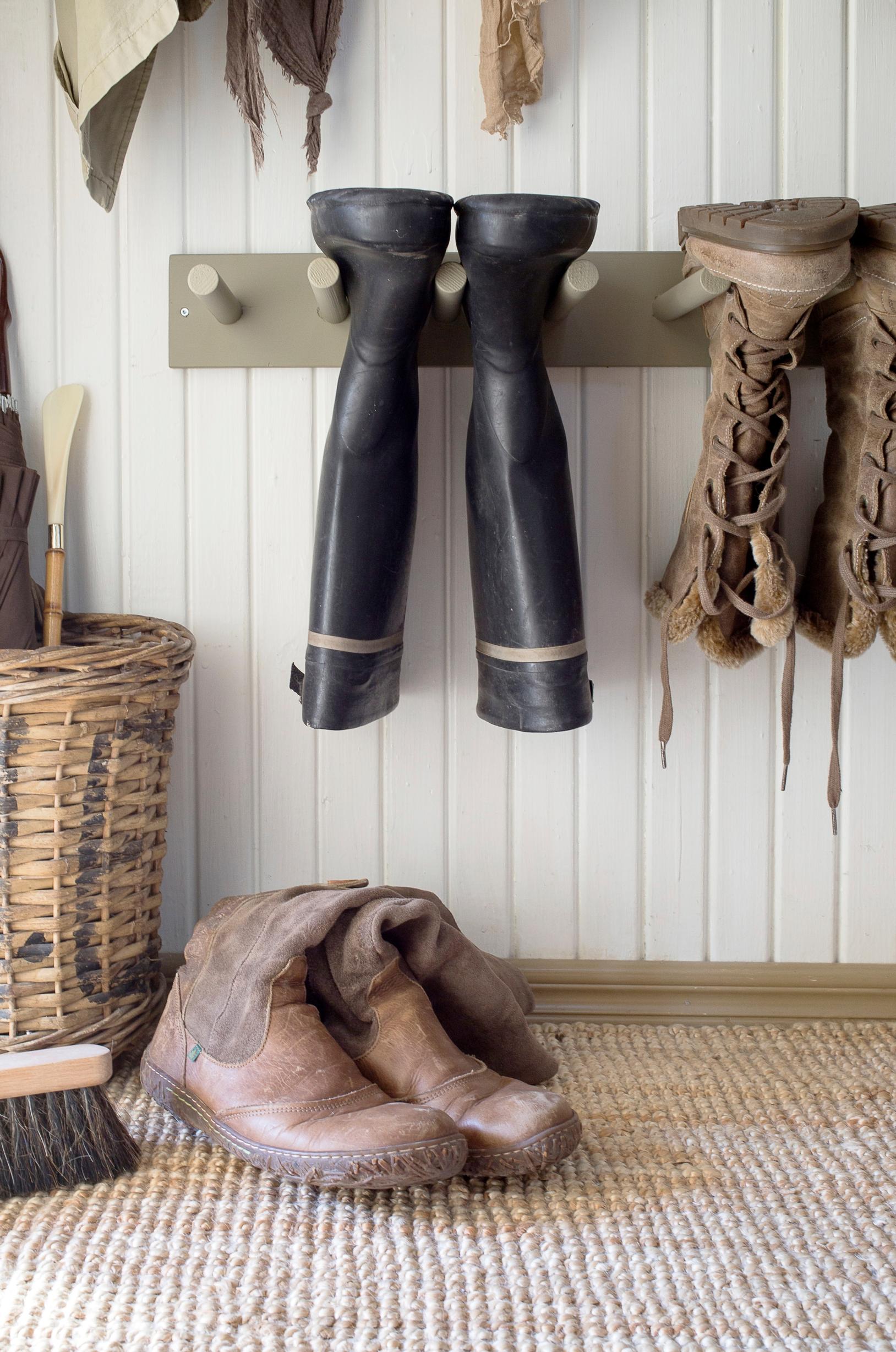 Boots on the finished rack.