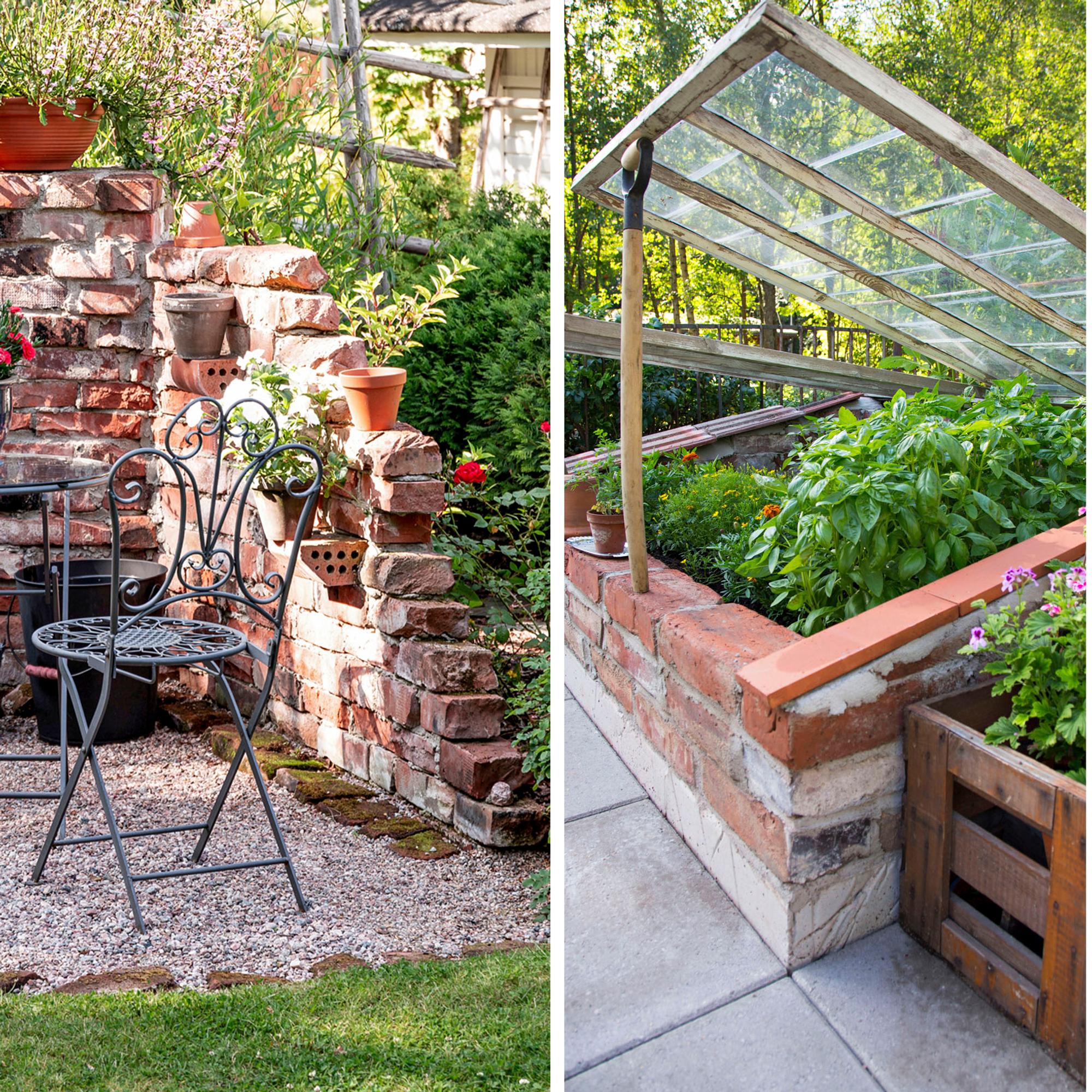Herringbone paths, ruin gardens, and other ruggedly beautiful recycled brick ideas for your garden