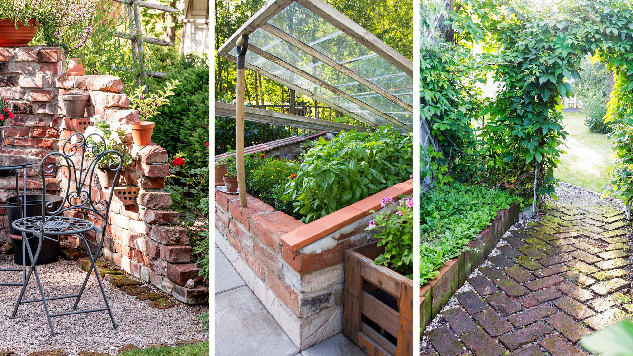 Herringbone paths, ruin gardens, and other ruggedly beautiful recycled brick ideas for your garden