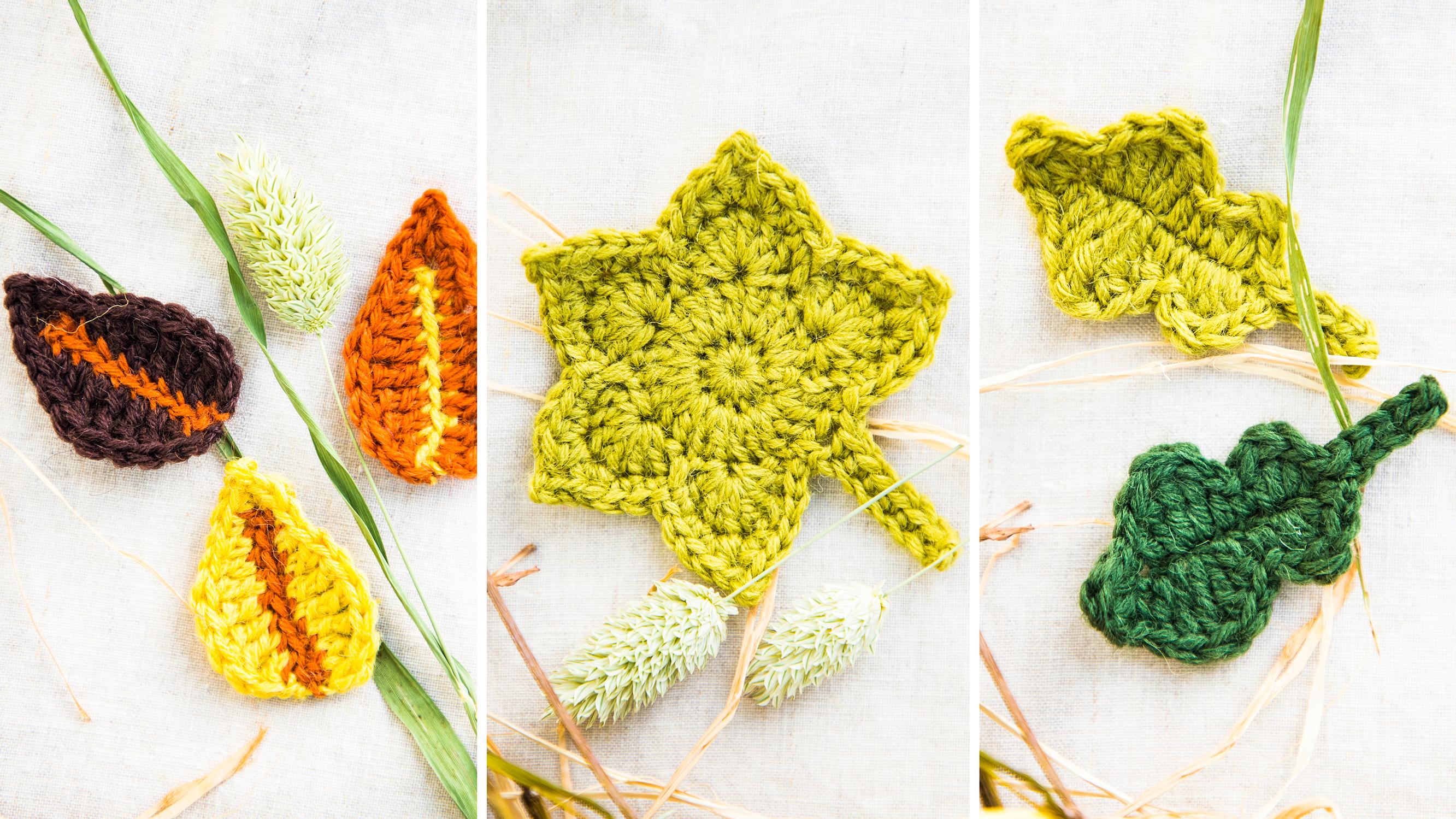 Crochet your own fall foliage—3 easy leaf patterns