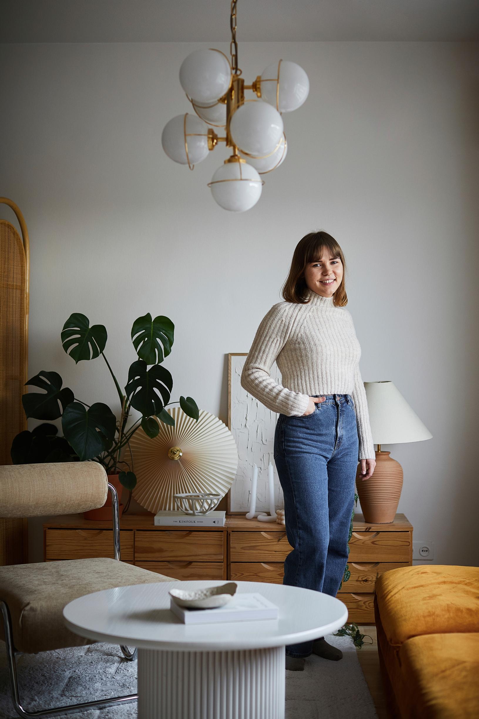 Laura Luoto in her living room