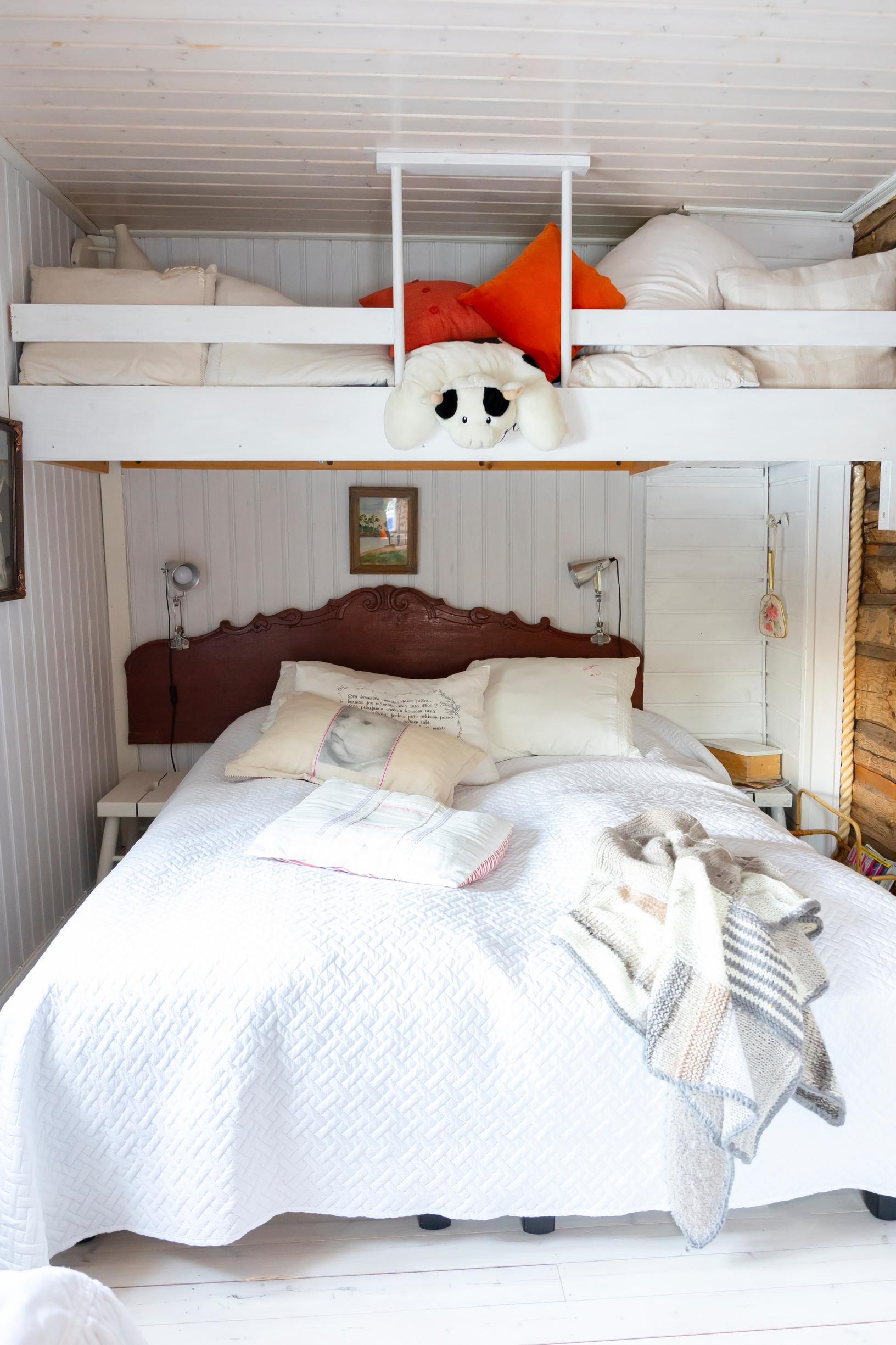 a loft above the bed