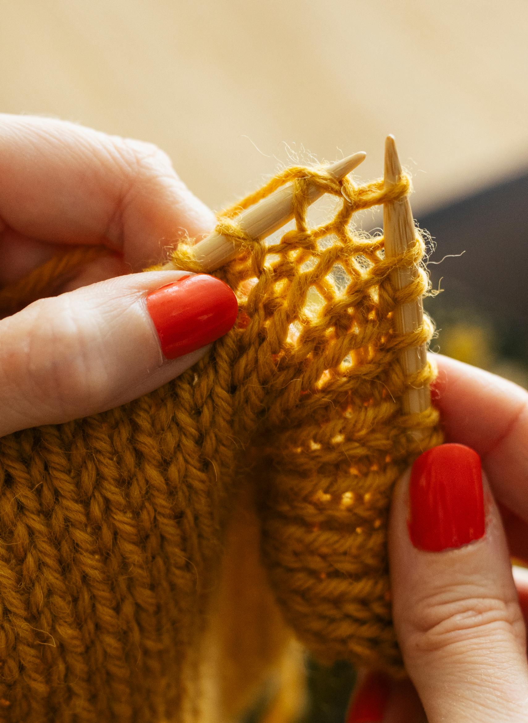How to knit ribbing: A purl stitch worked through the back loop