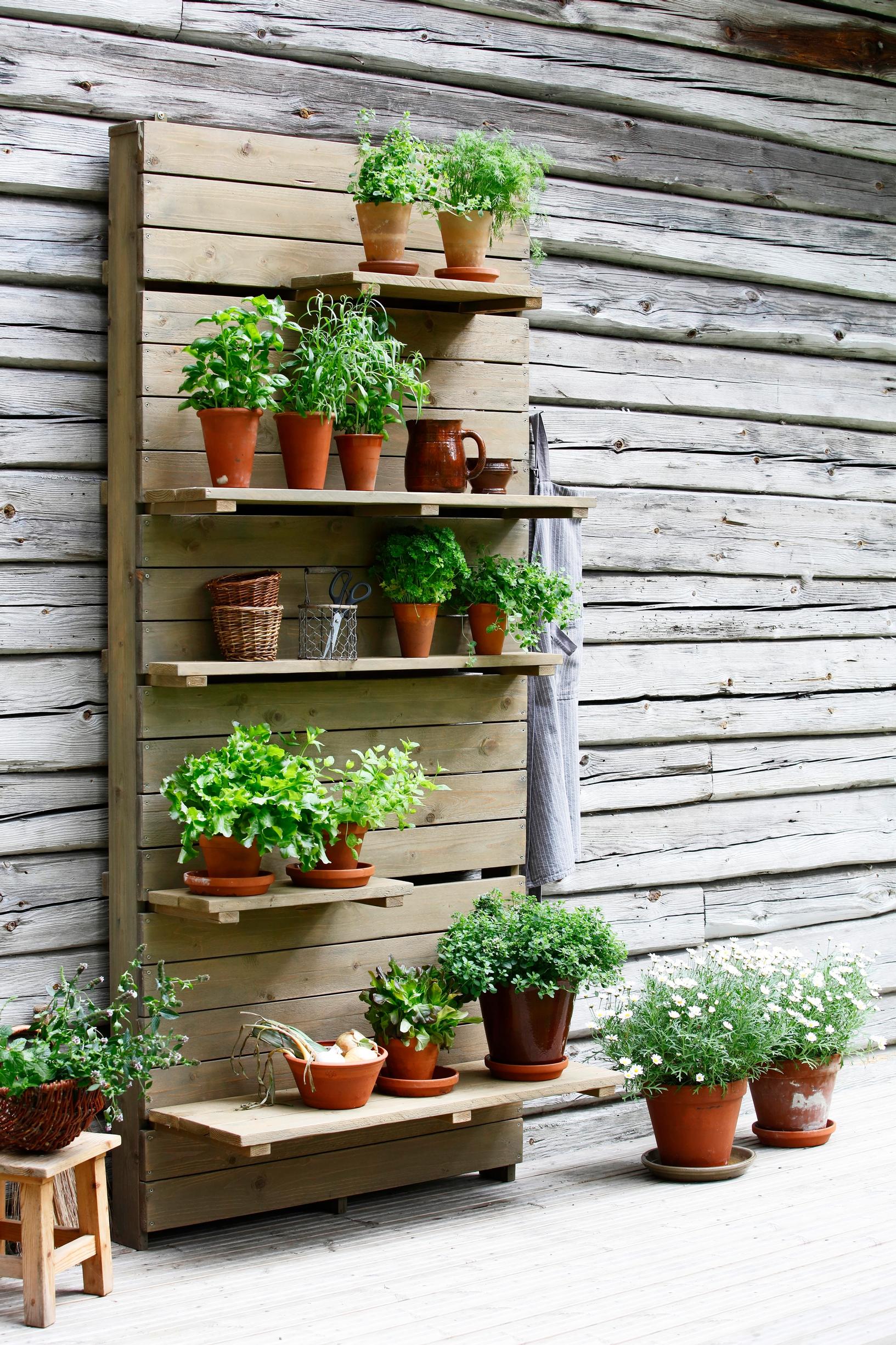 Finished herb wall