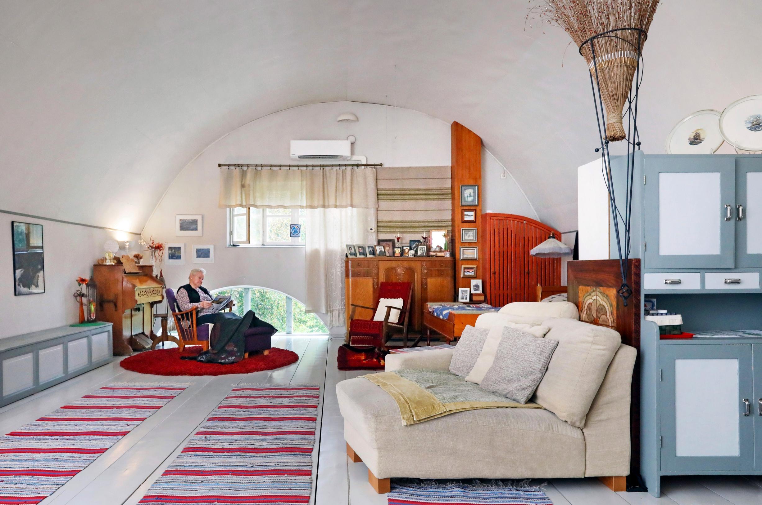 Hilkka in her living room
