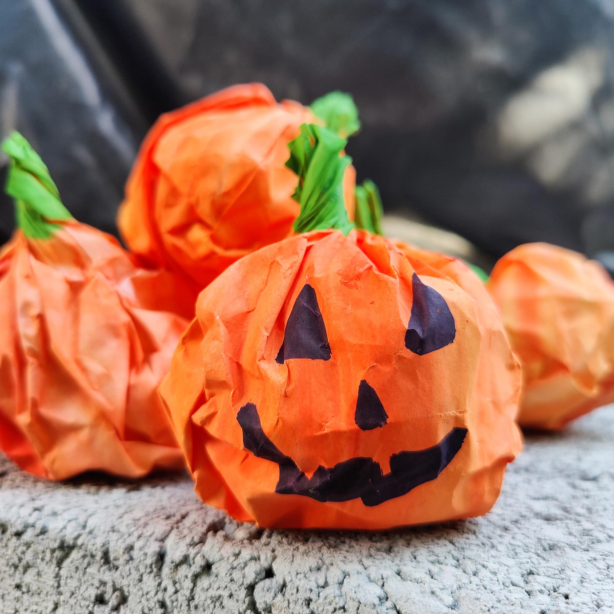 So easy: create paper pumpkins with supplies you already have!