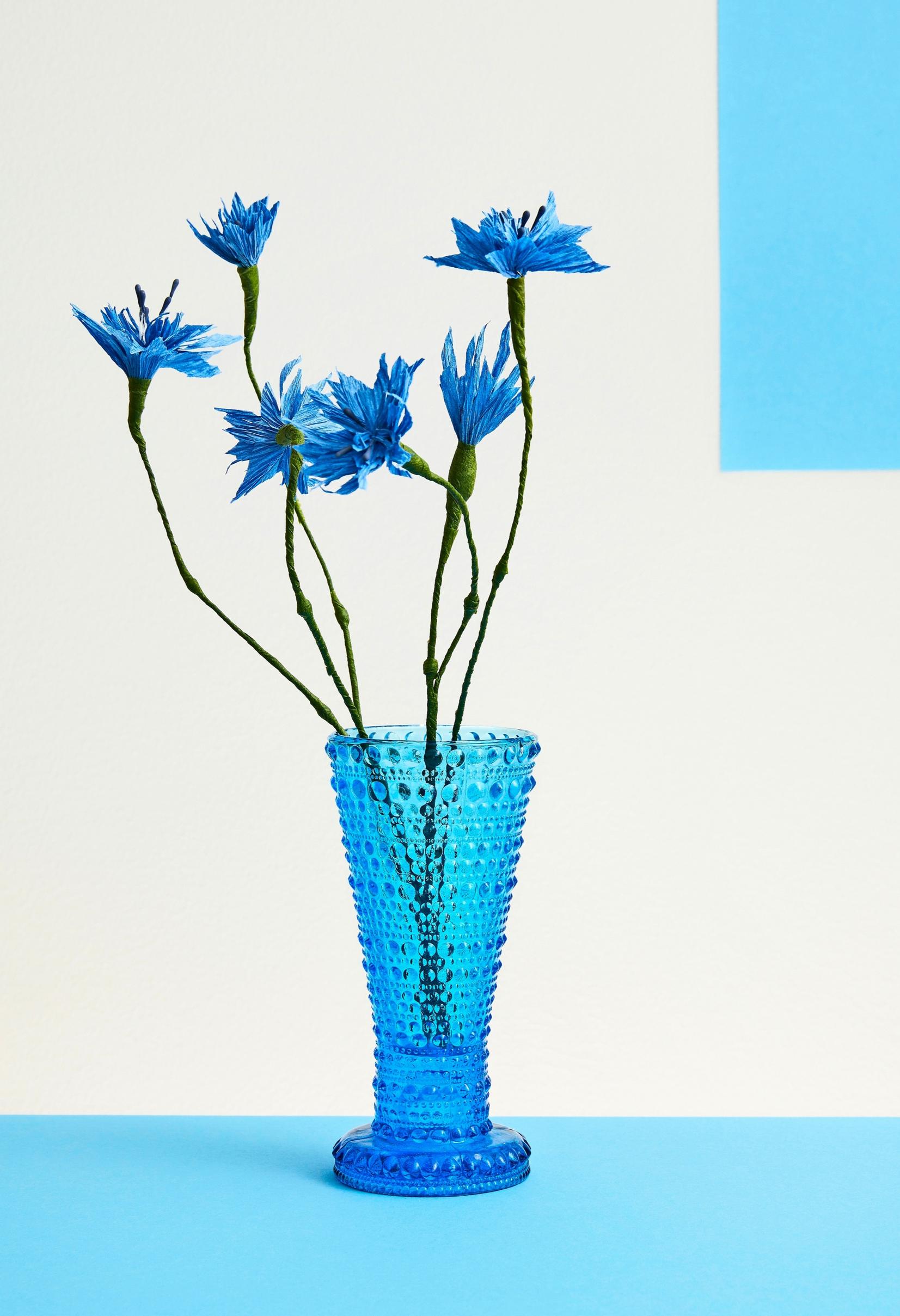 Paper cornflowers
