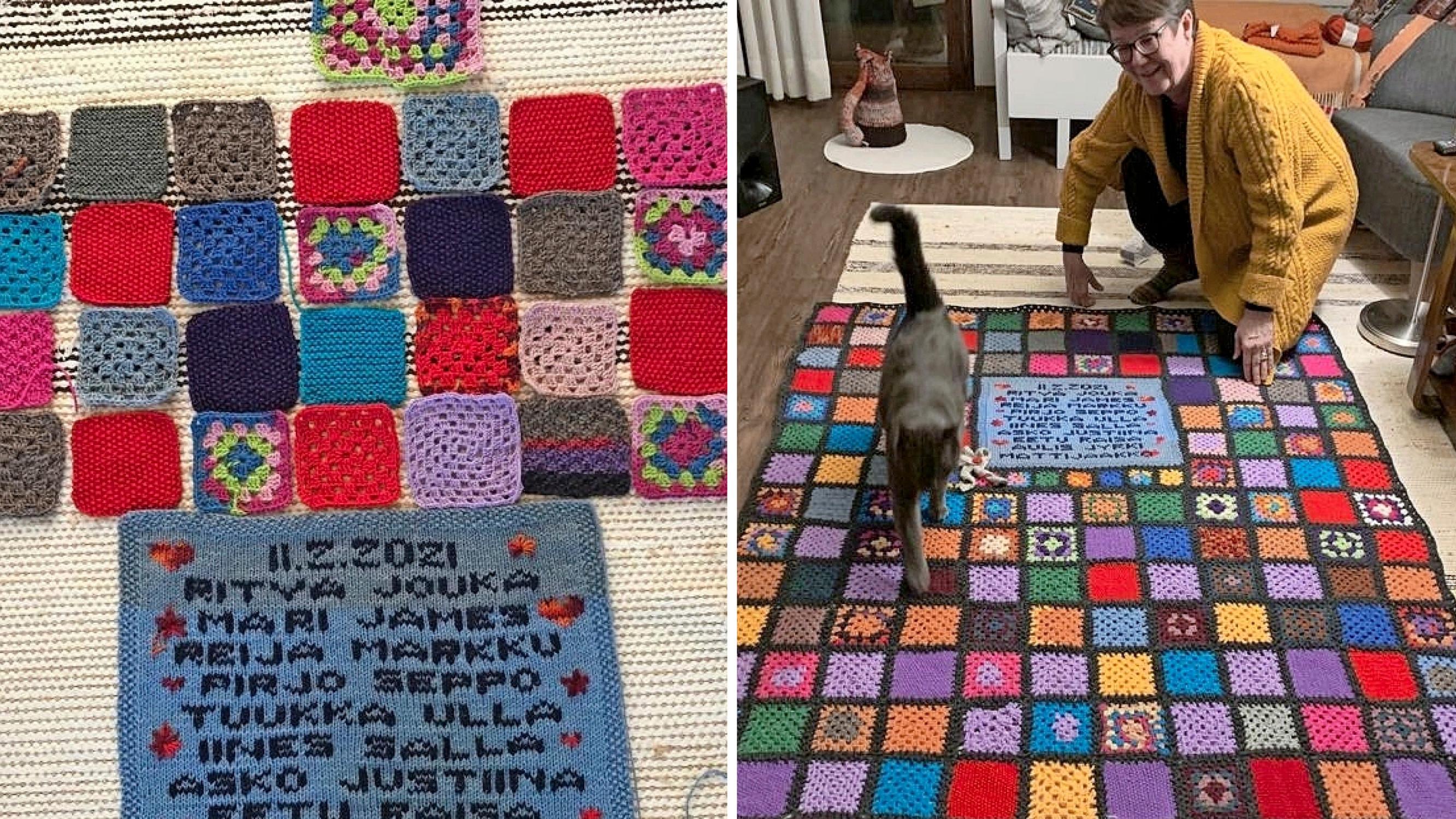 Family crocheted a 90th-birthday blanket for Sakari that became his heavenly veil: ”Having your own granny square in Grandpa’s blanket was an honor”