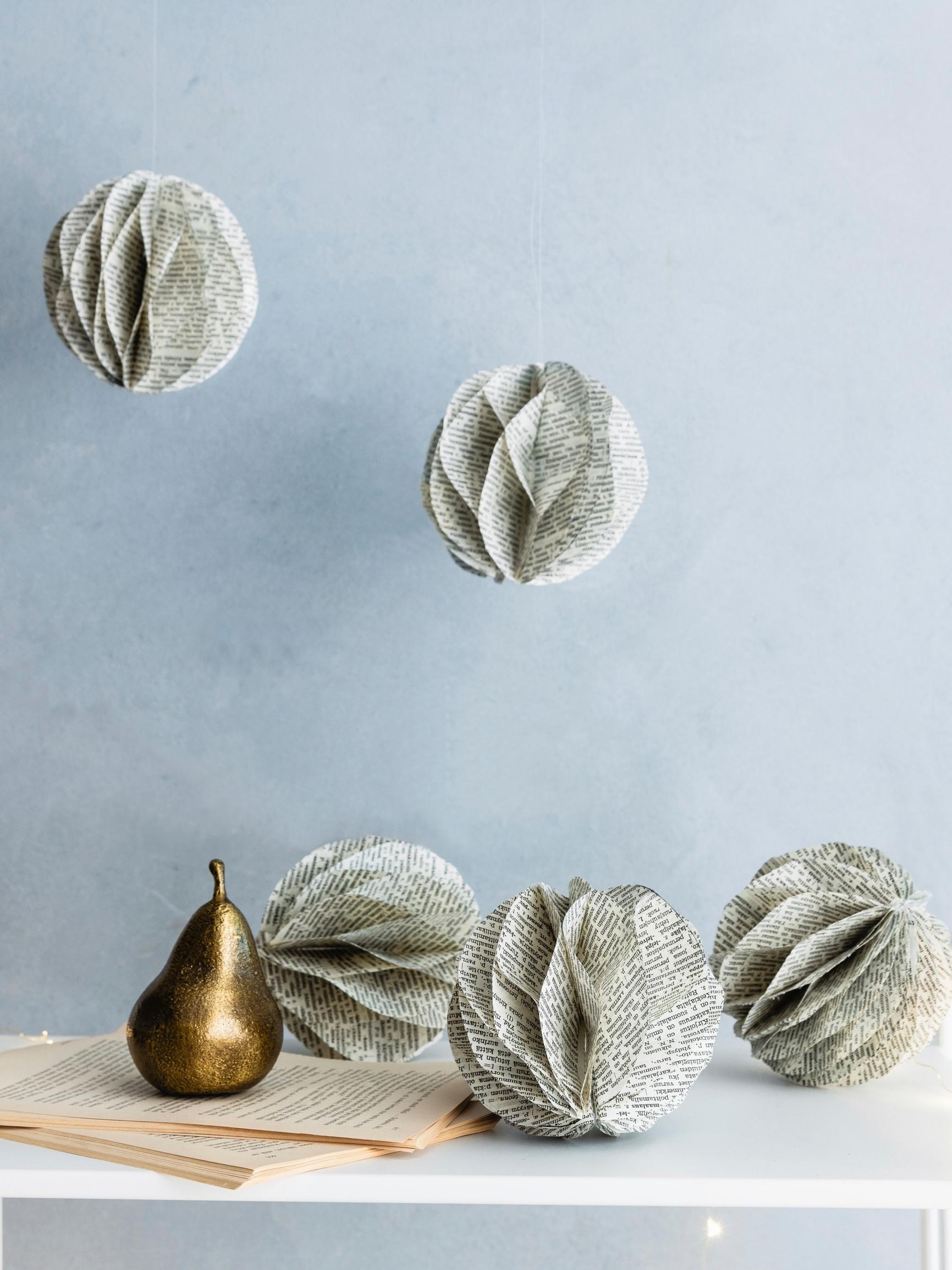 Folding magic: make honeycomb balls from old book pages