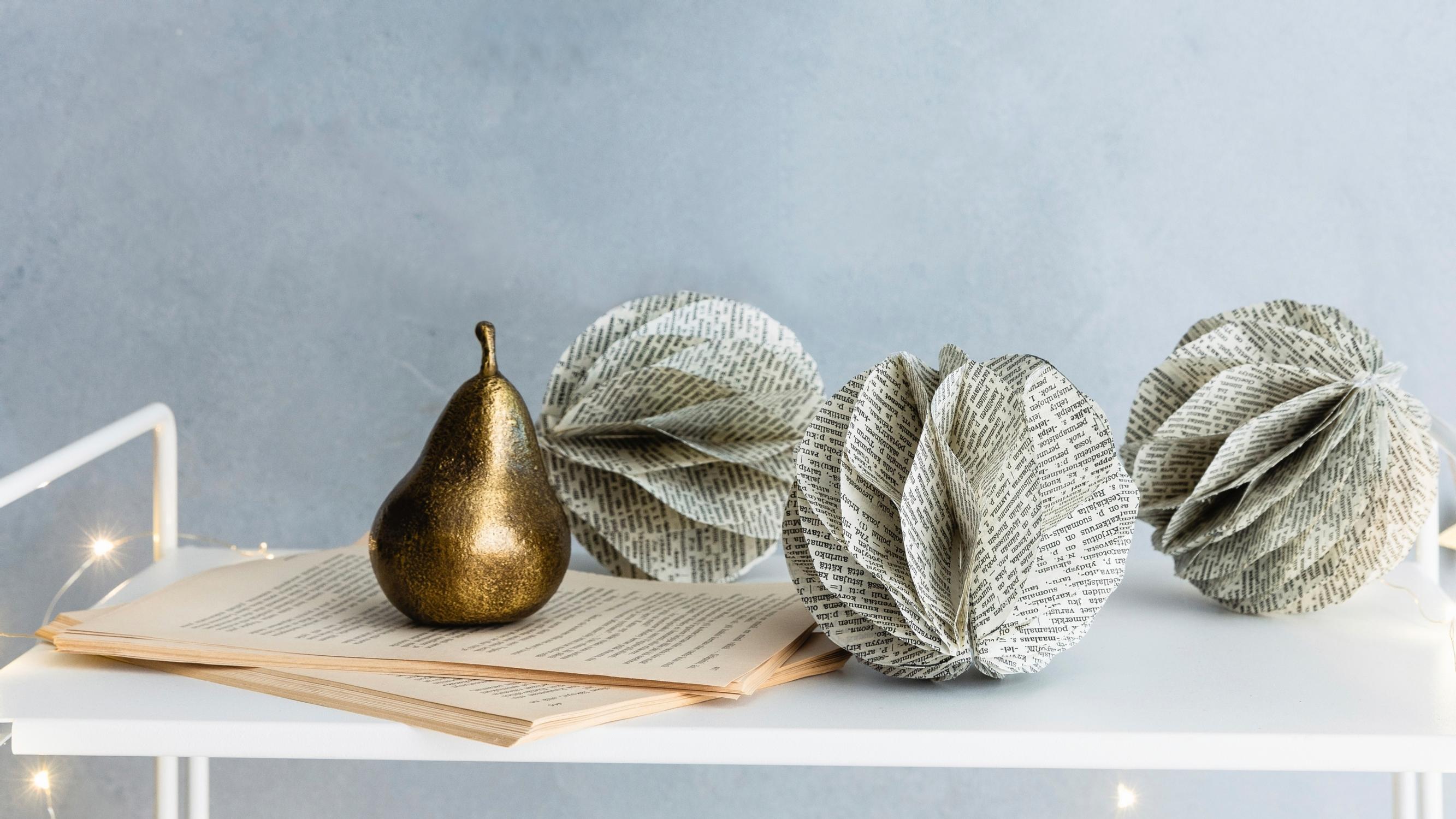 Folding magic: make honeycomb balls from old book pages