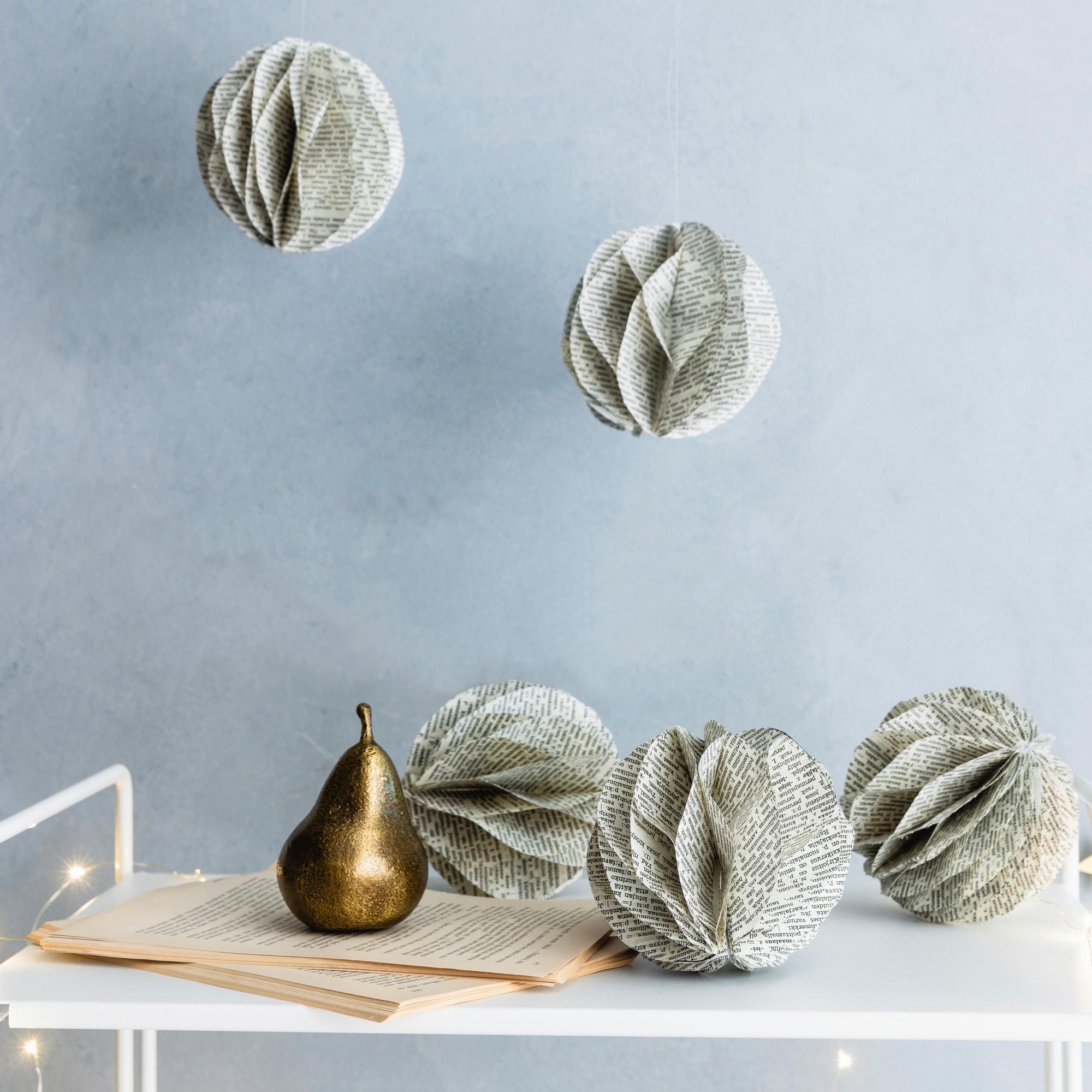 Folding magic: make honeycomb balls from old book pages