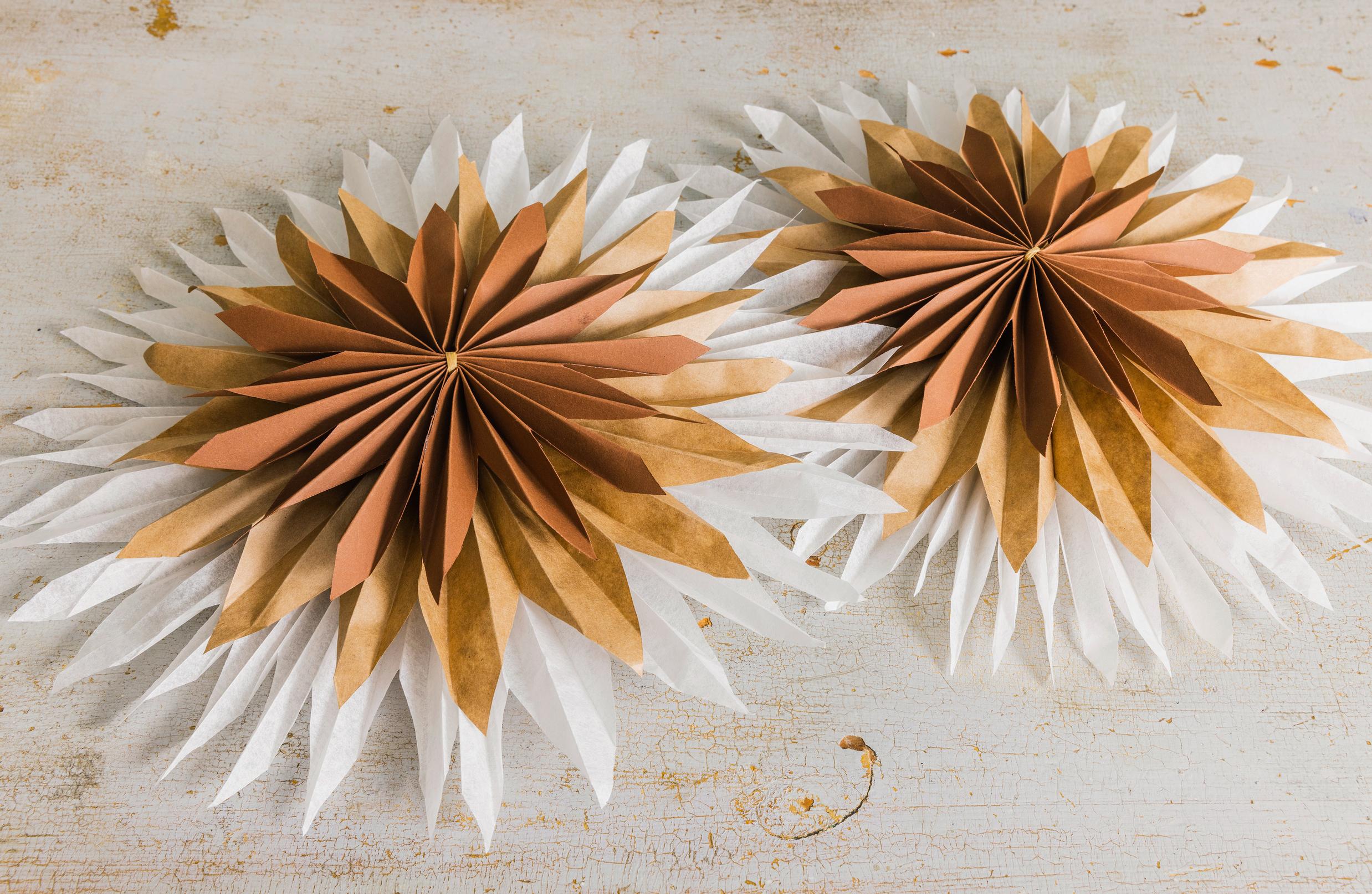 Layered star step 7: attaching each layer.