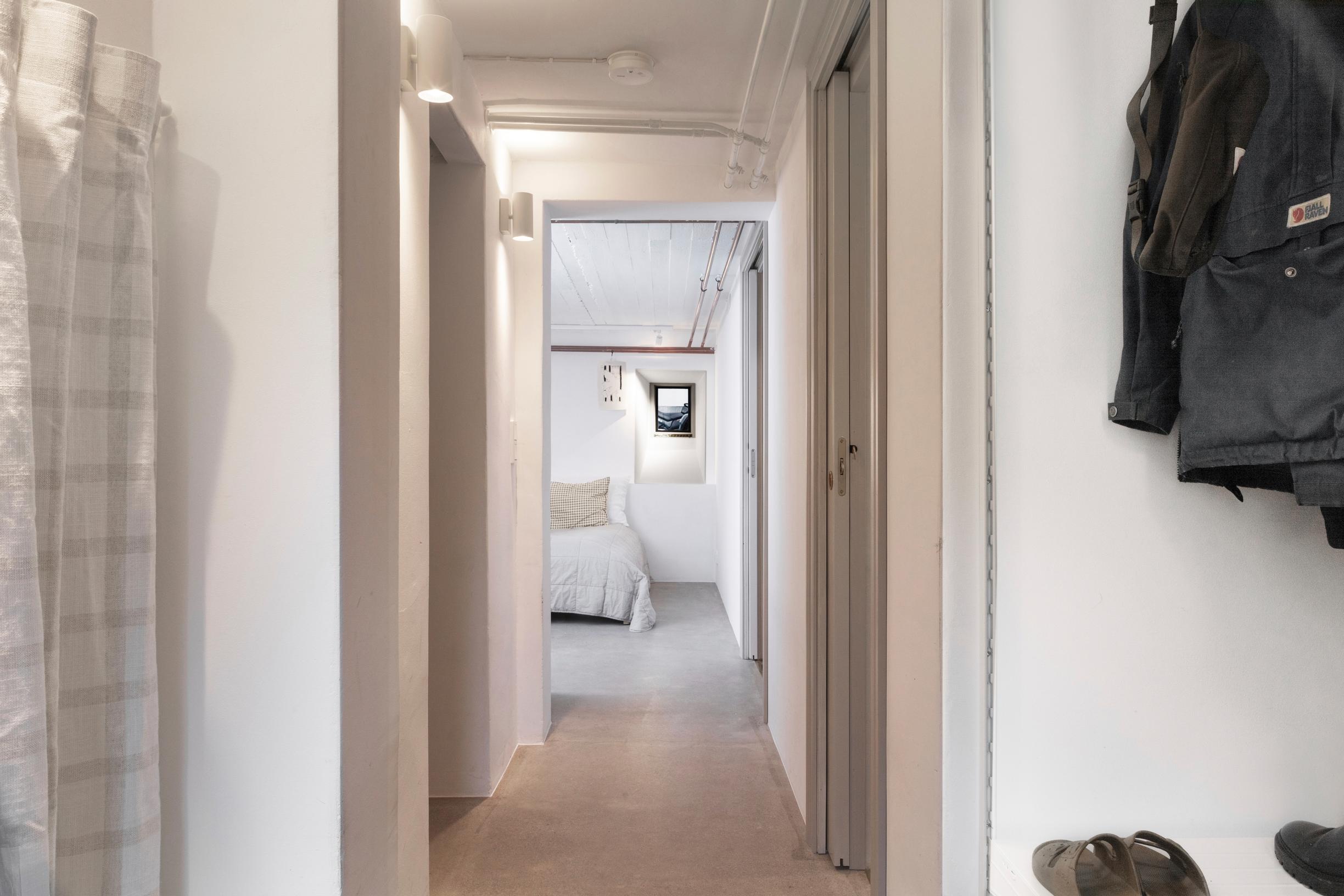 A view of the bright sleeping space.