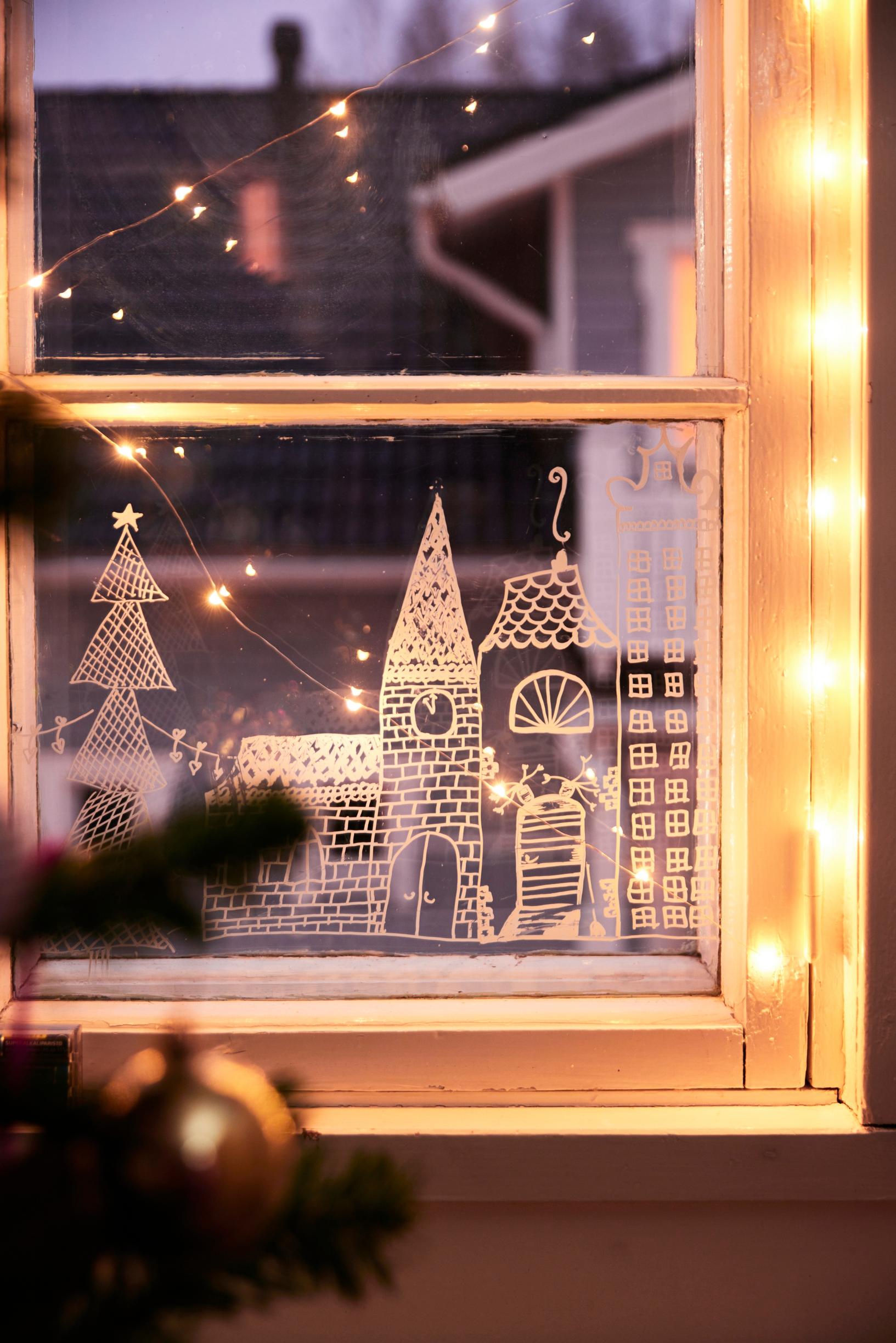 Decorative drawing in the window