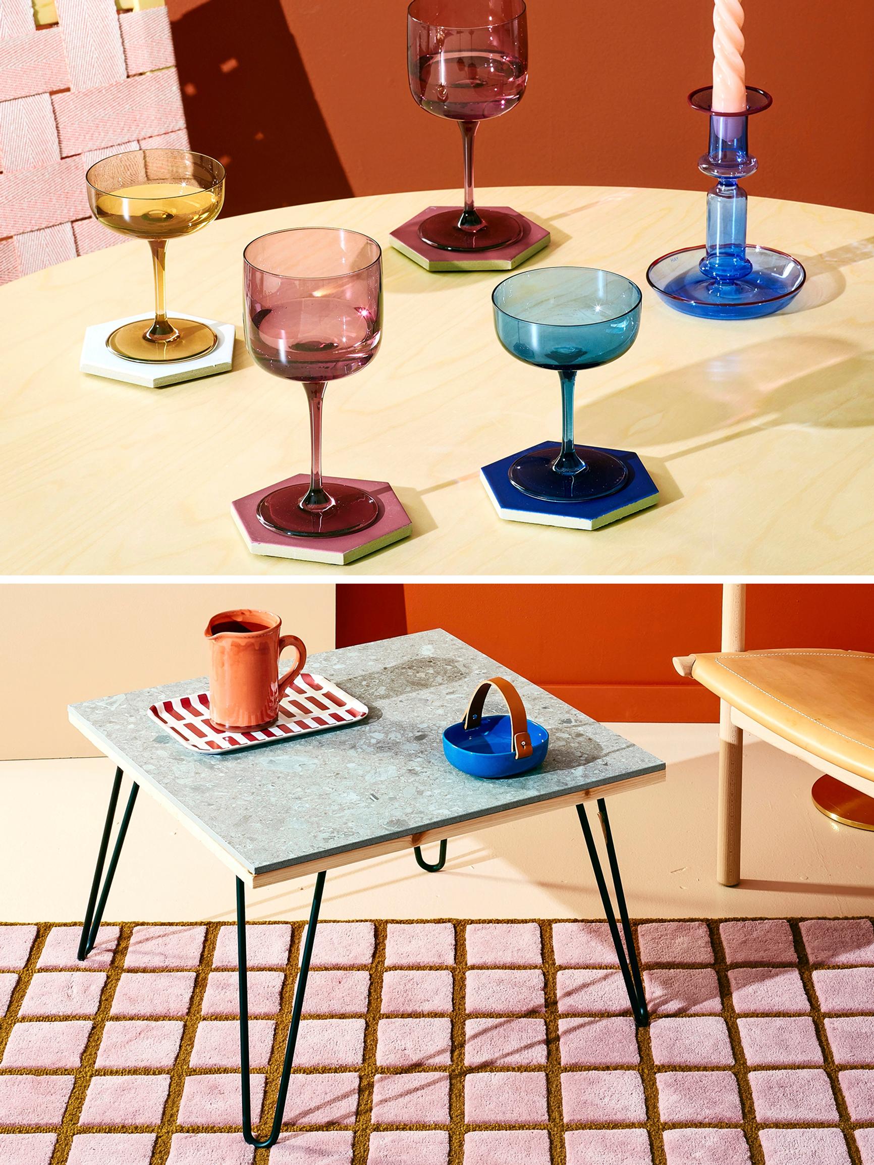 Zero waste! Turn leftover tiles into a super easy table, tray, pots, and coasters