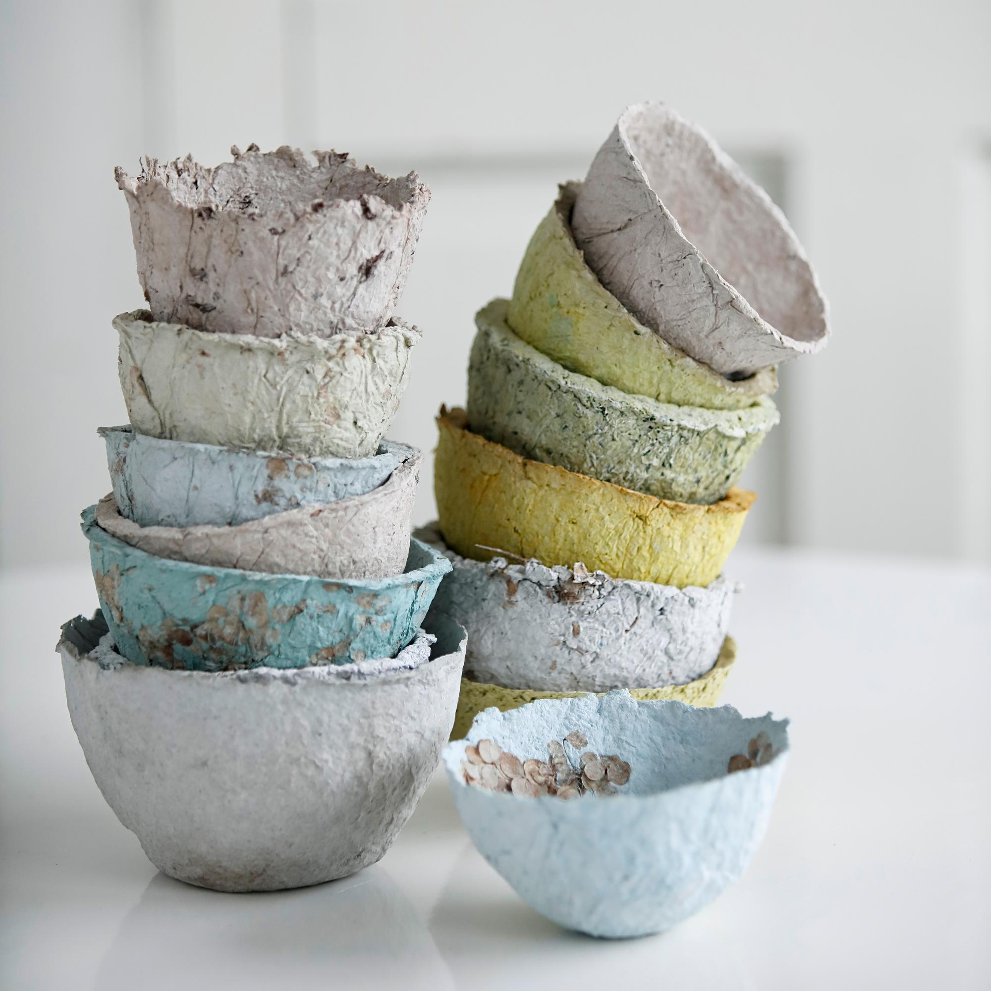 Make beautiful papier-mâché bowls from old newspapers—here’s how!