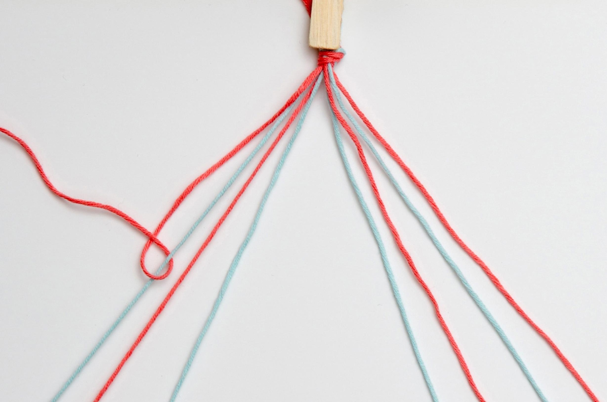 Friendship bracelet, step 2