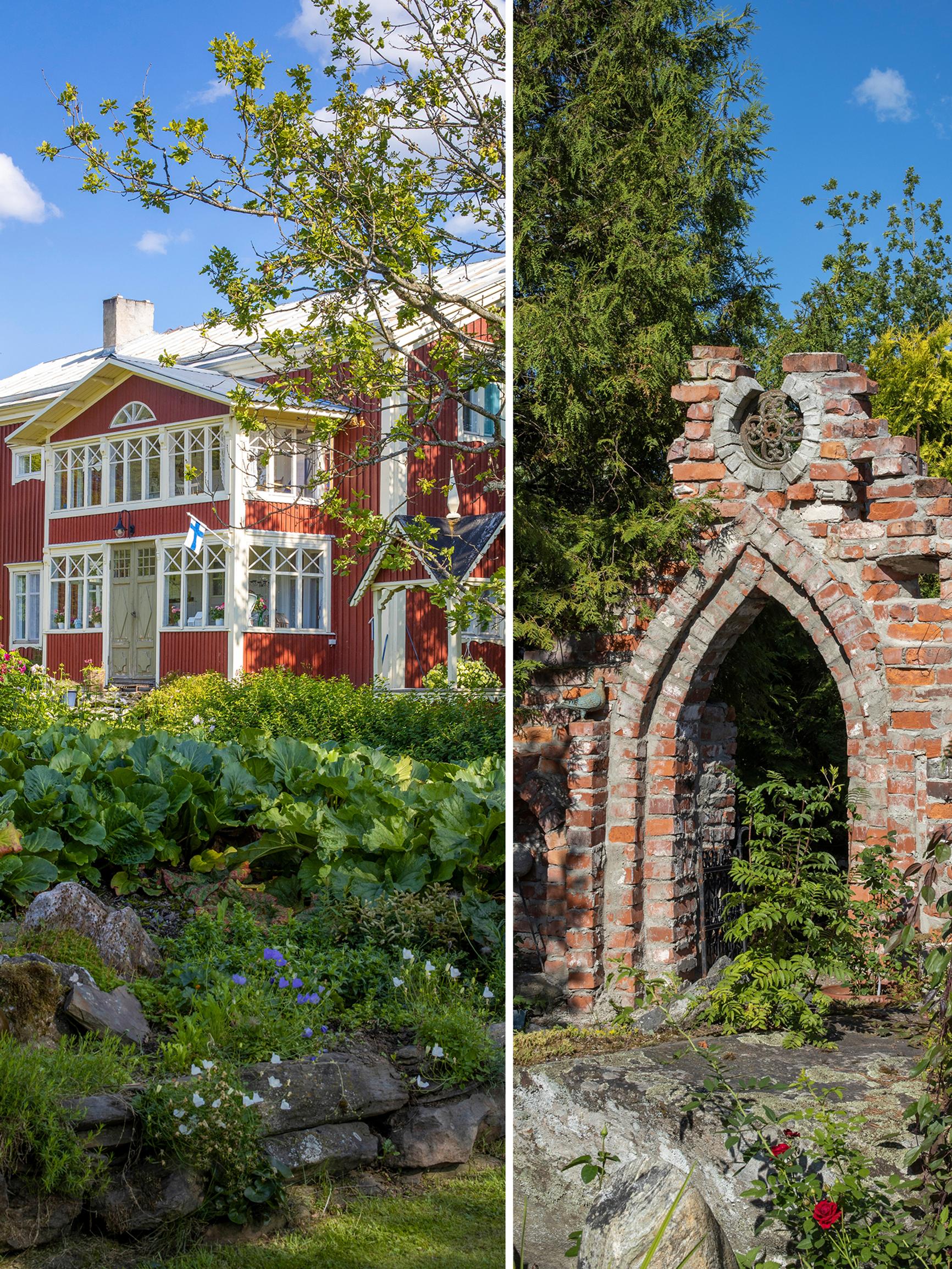 Finnish artist builds a monastic ruin from reclaimed bricks and an entire miniature city from old boards—in his garden!