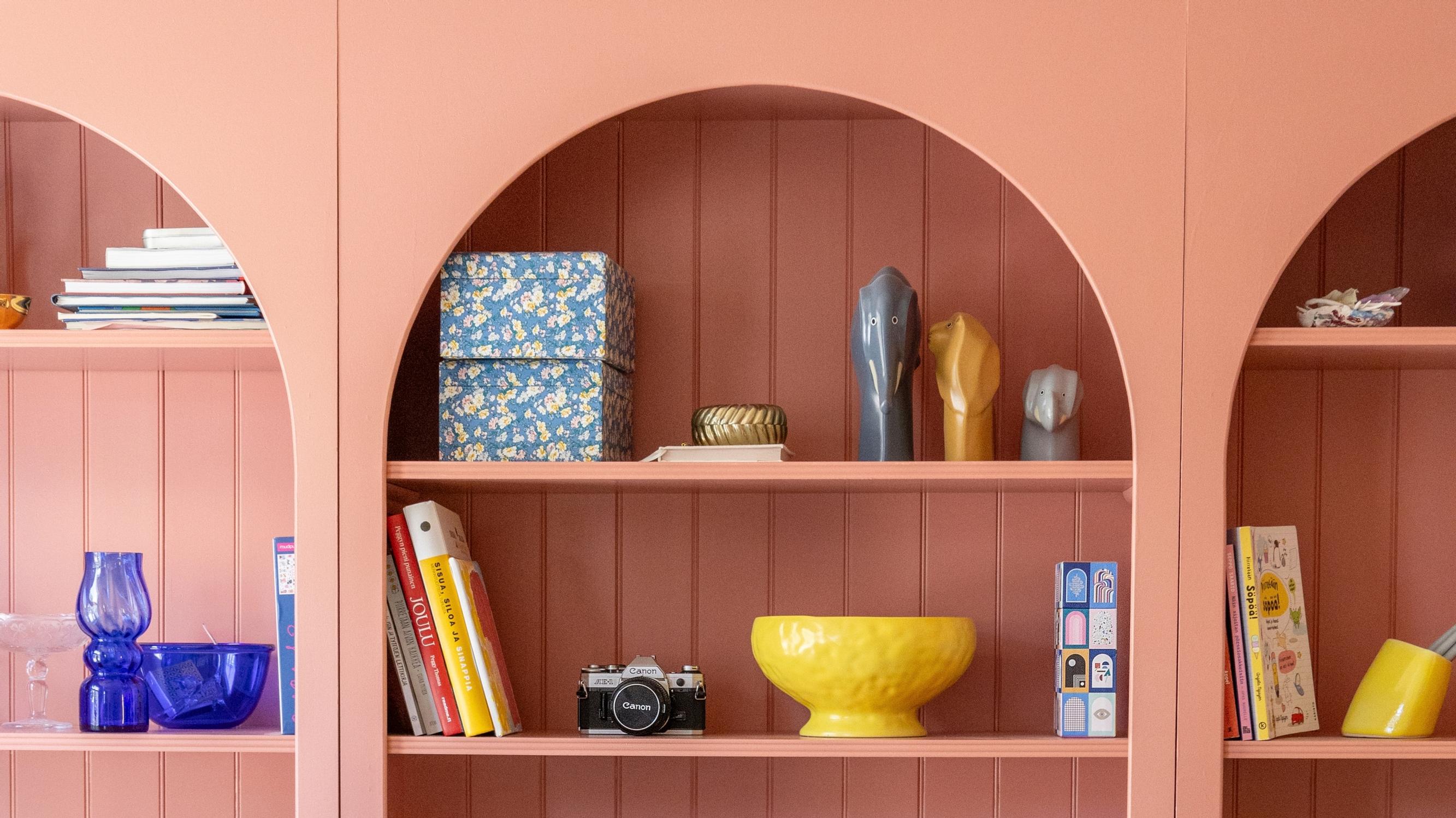 Jenni said goodbye to white—an out of place cabinet is now a cheerful pink!