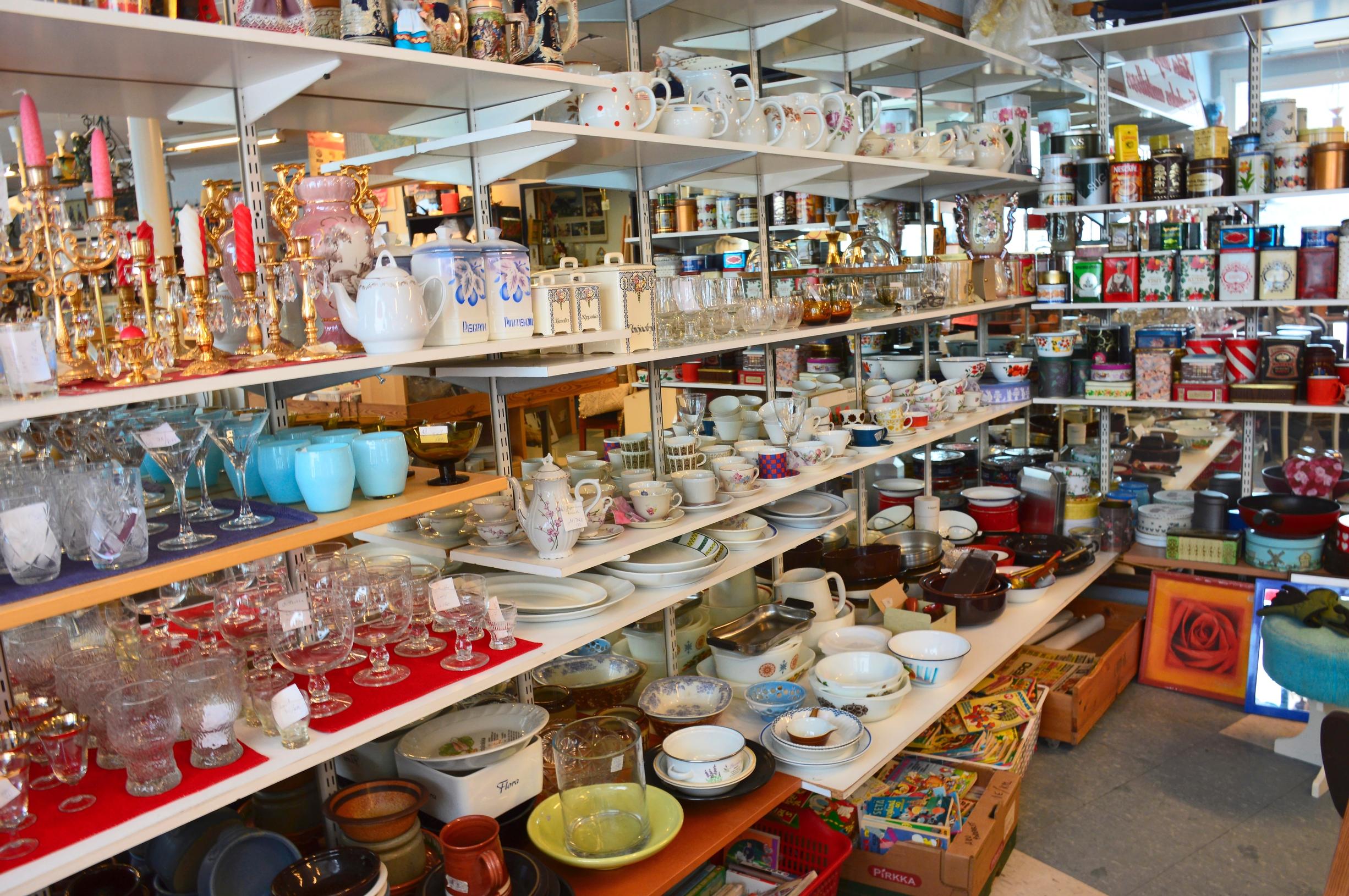 Old items at a flea market