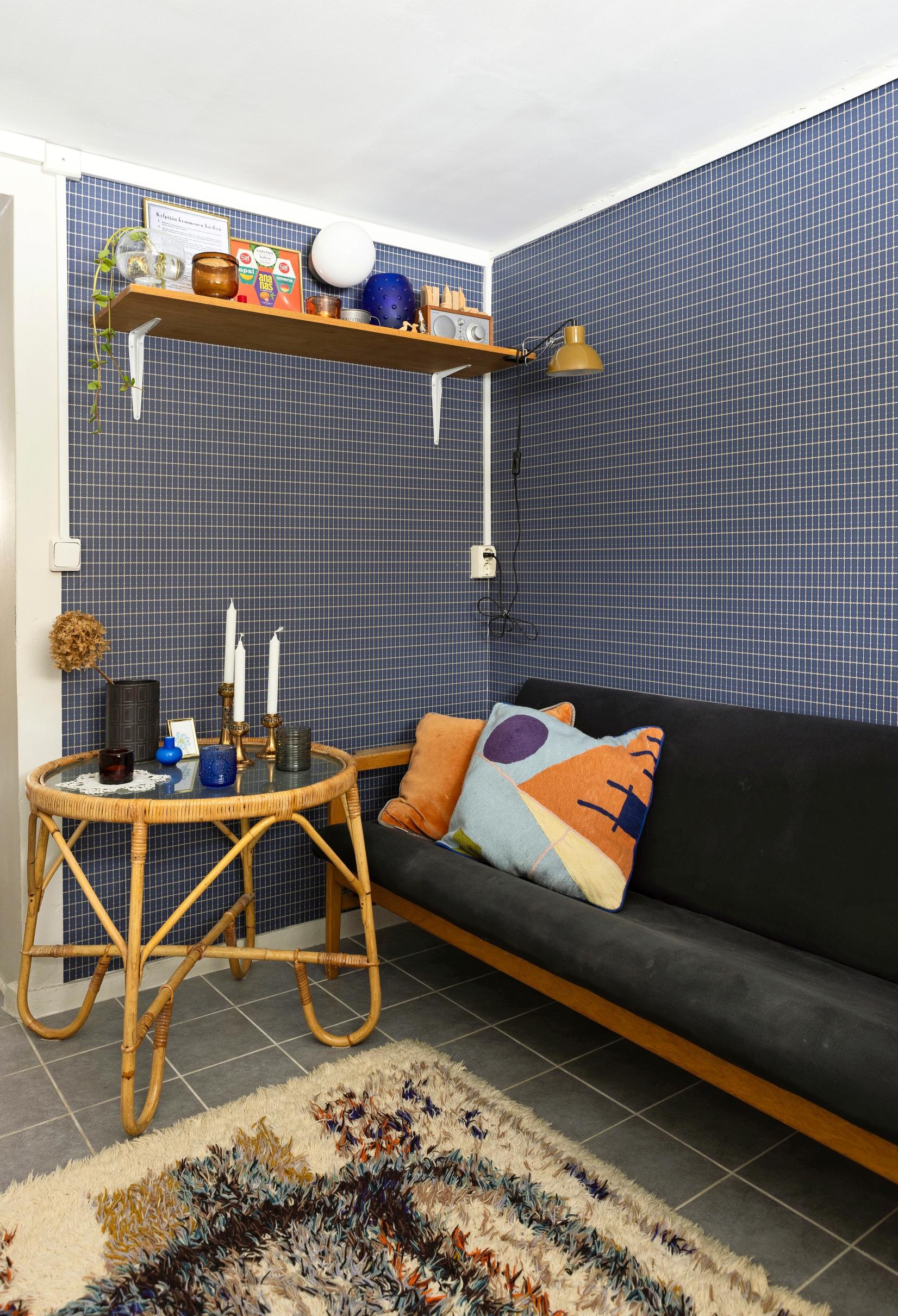 M.I.T. wallpaper in the basement area