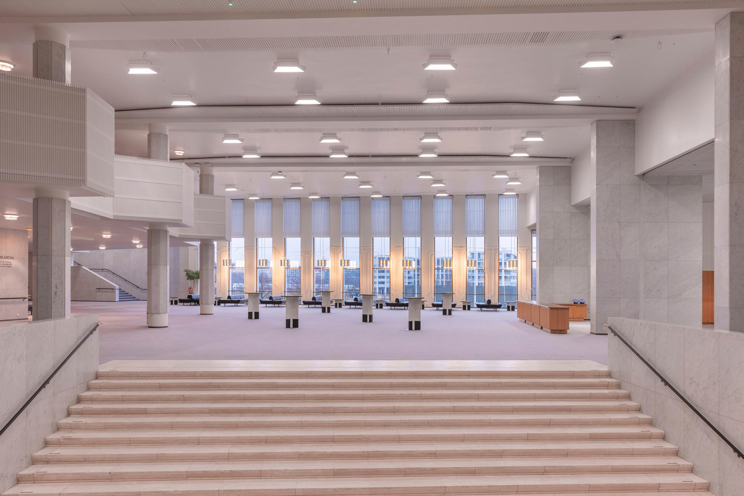 Finlandia Hall’s foyer and staircase