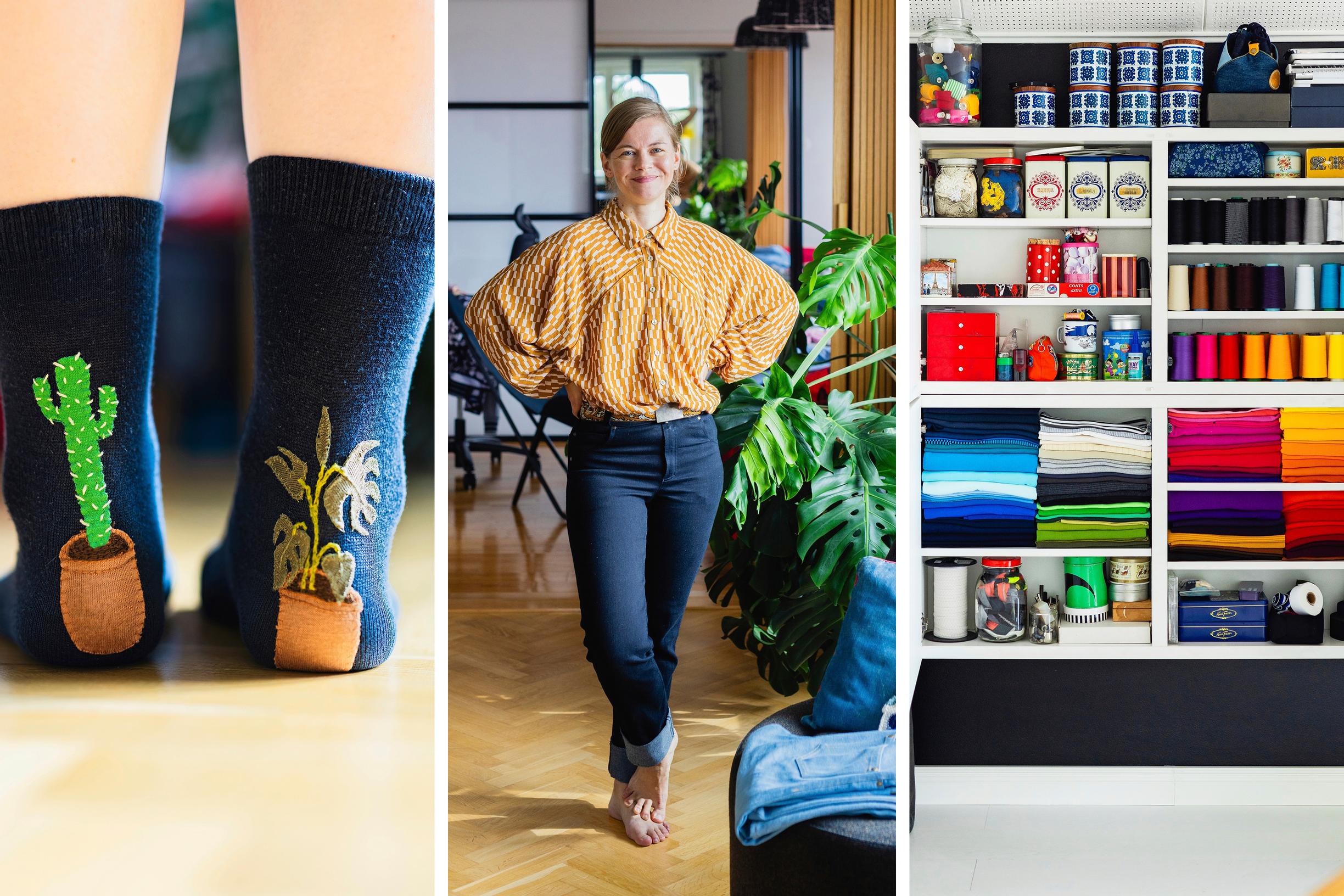 Marja sews all her clothes herself—her jeans and hoodies pass even the teenager test