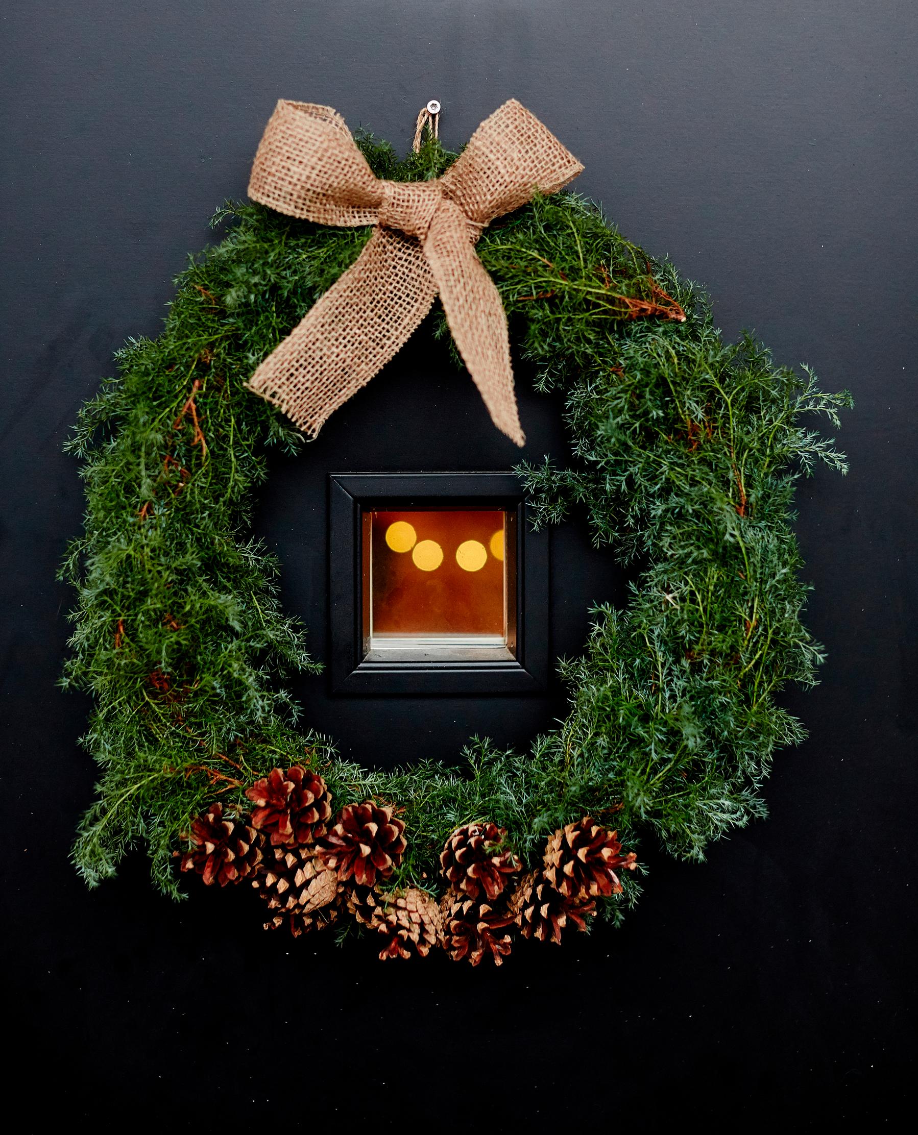 Christmas pine cone wreath