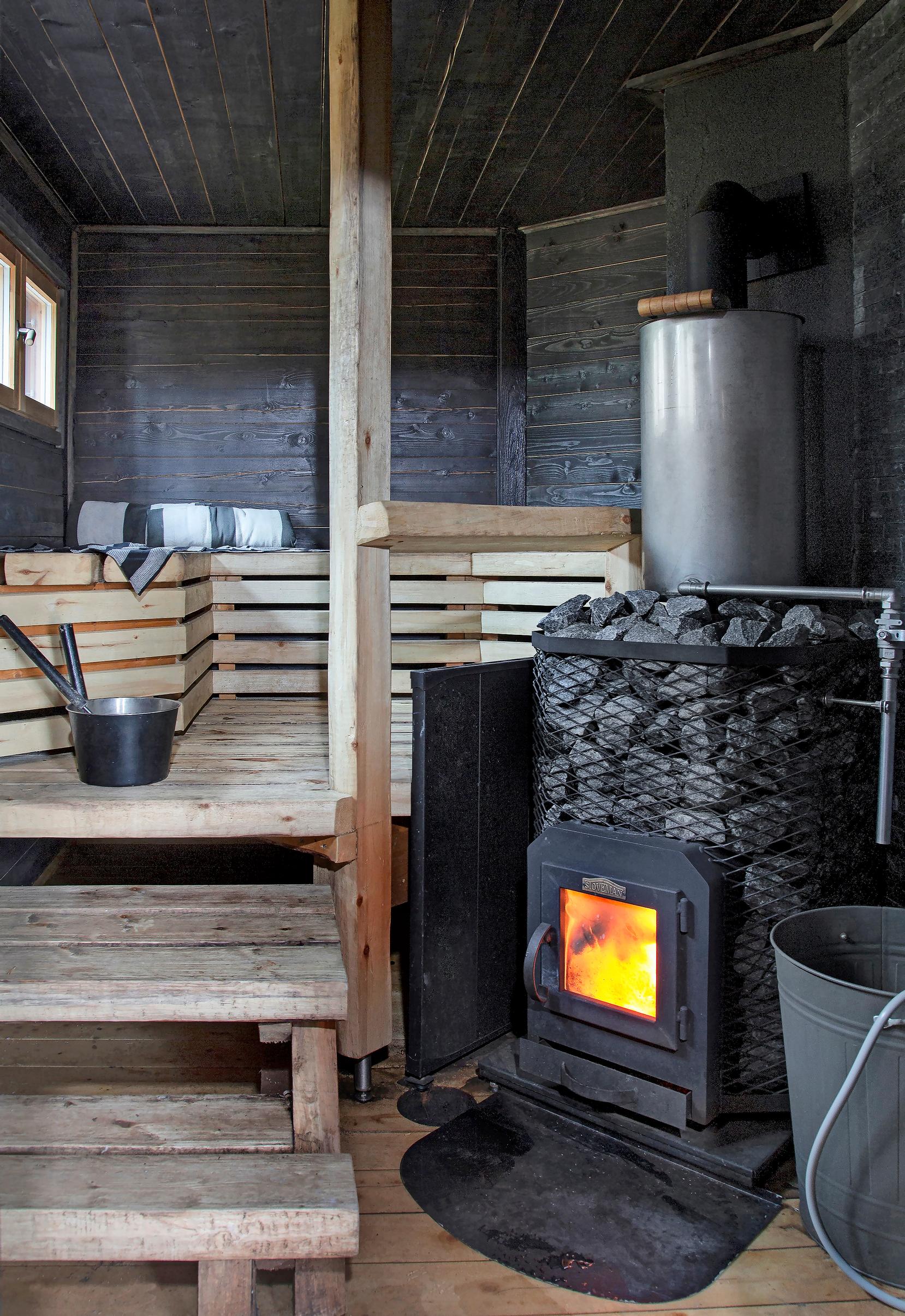 Sauna in the wilderness cabin